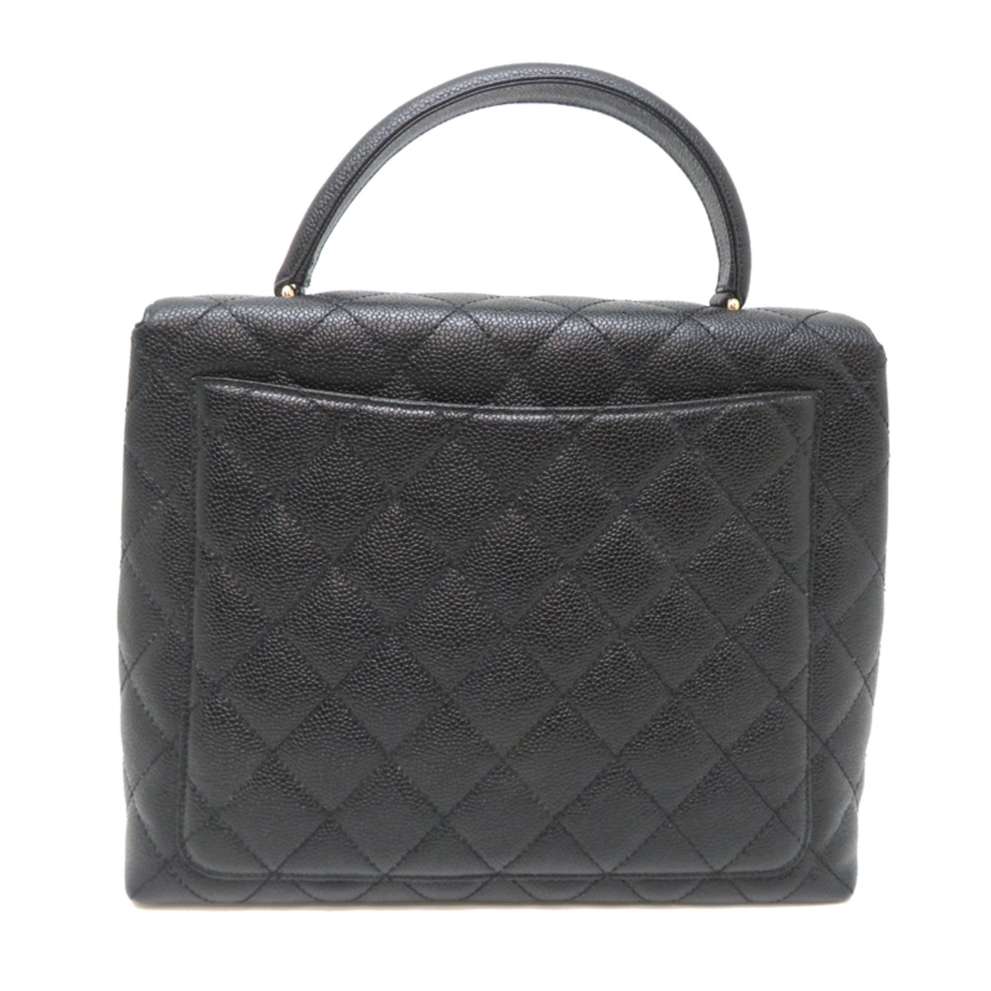 Chanel Black Grained Calfskin Handbag (Pre-Owned)