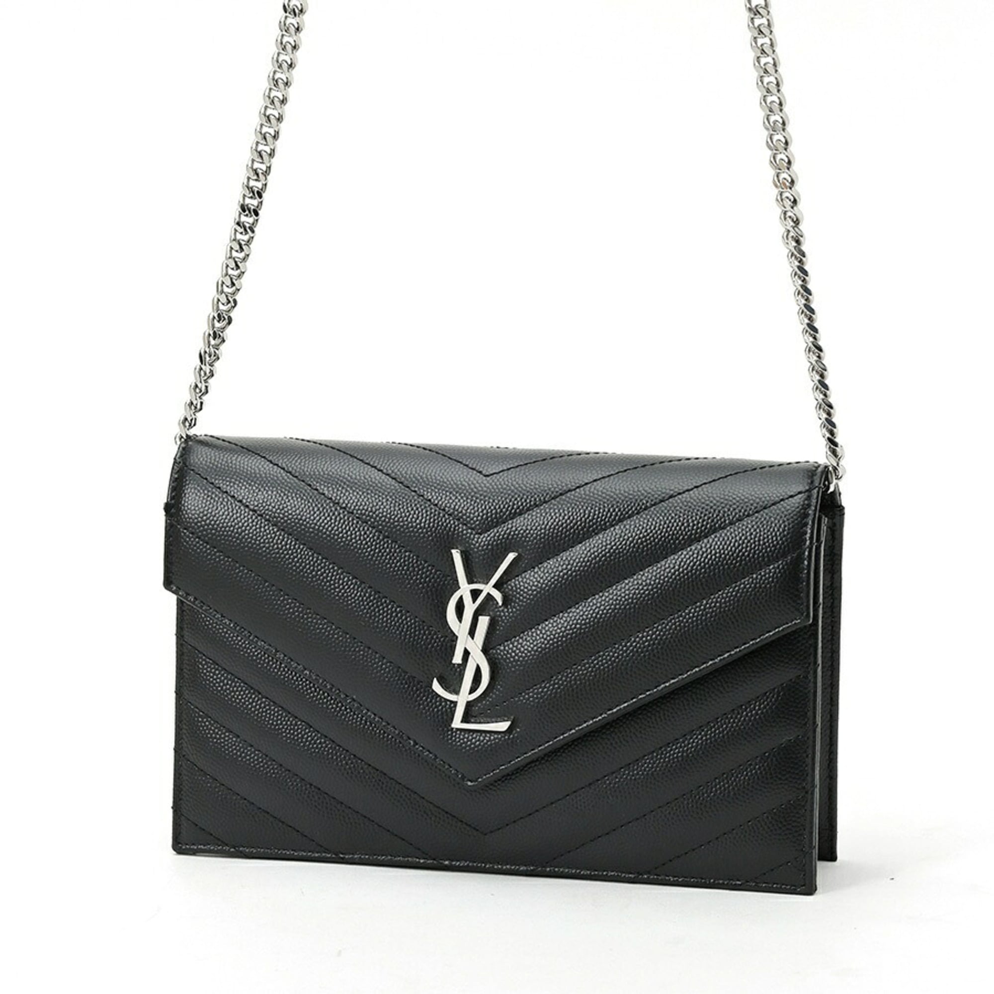 Saint Laurent Black Leather Shoulder Bag (Pre-Owned)