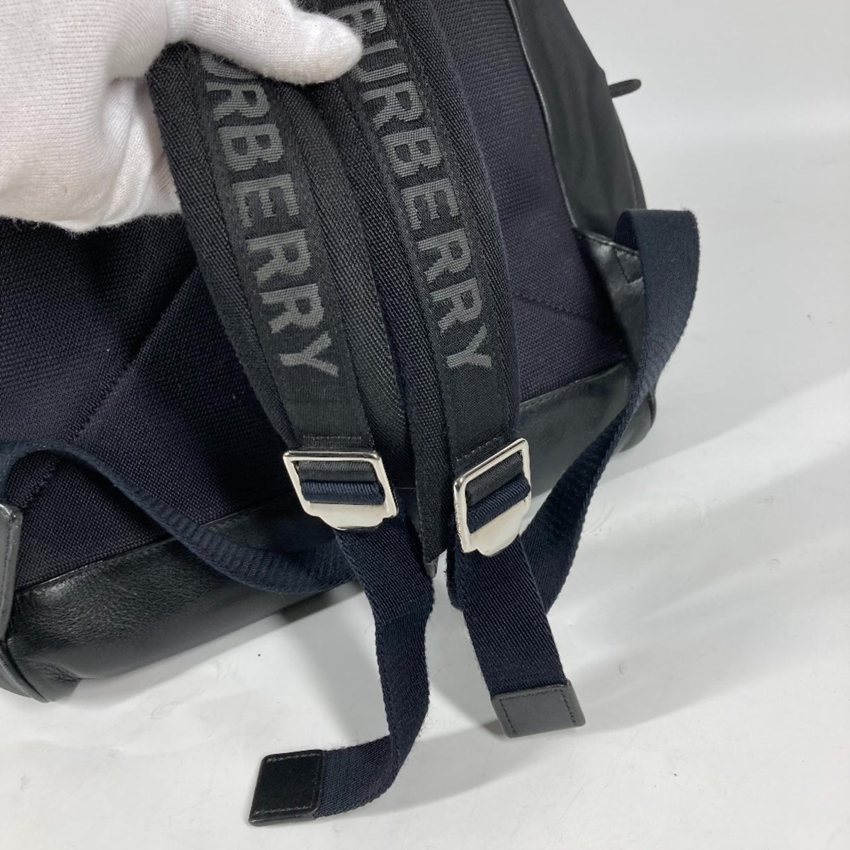 Burberry Black White Nylon Backpack (Pre-Owned)