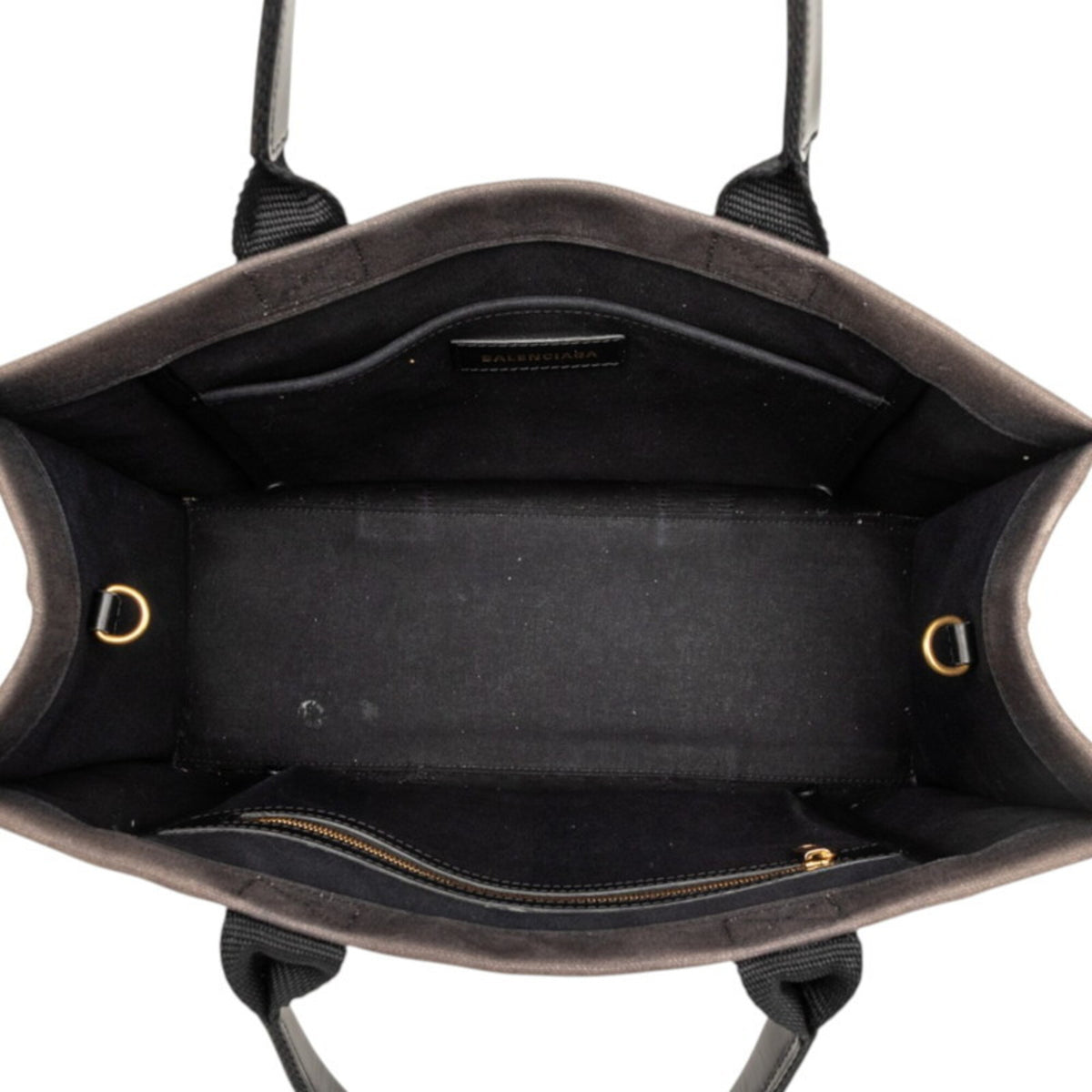 Balenciaga Dark Brown Canvas Leather Shoulder Bag Tote Bag (Pre-Owned)