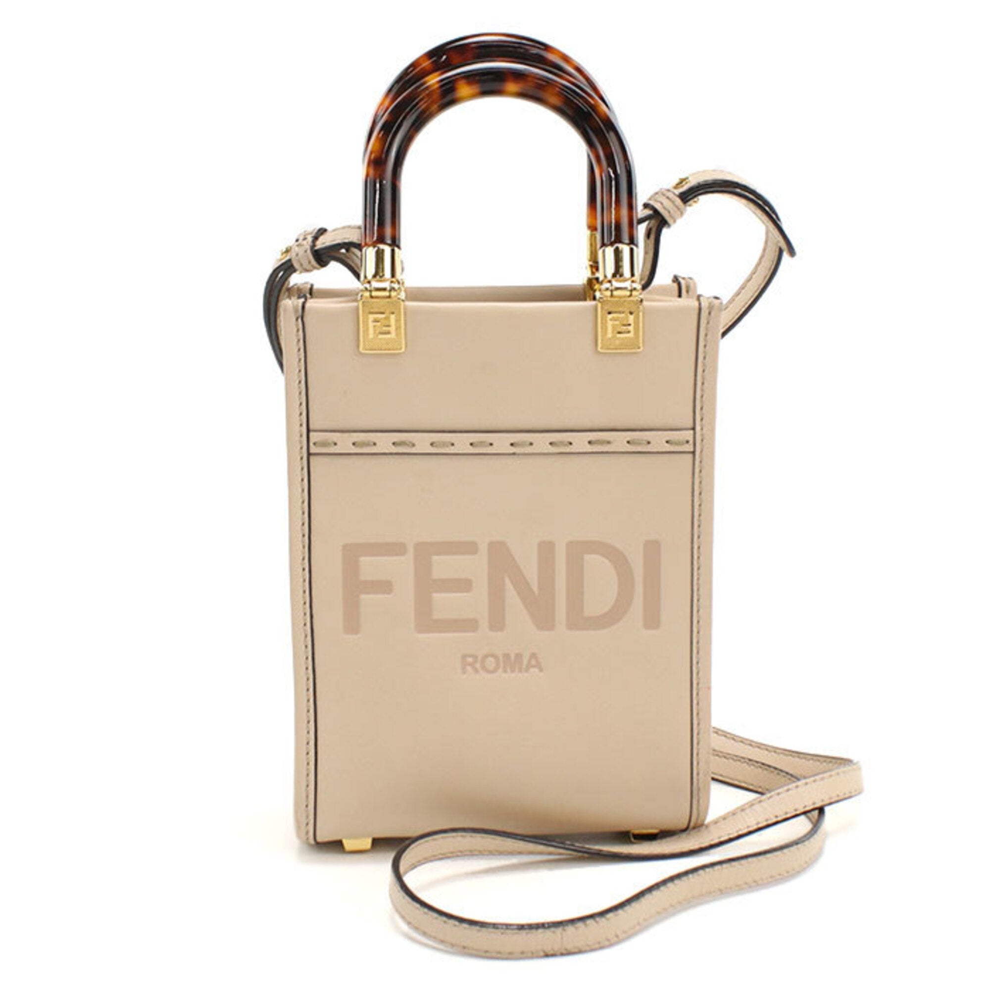 Fendi Beige Leather Handbag (Pre-Owned)