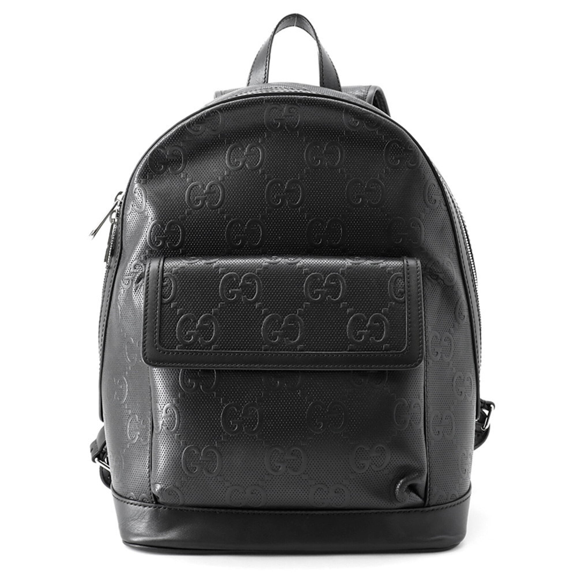 Gucci Black Embossed Leather Backpack (Pre-Owned)