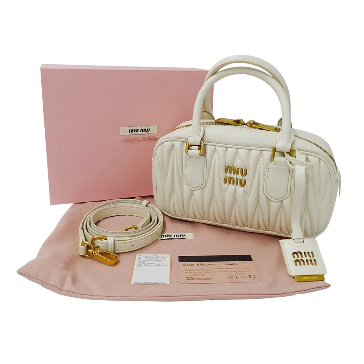 Miu Miu White Leather Handbag Shoulder Bag (Pre-Owned)