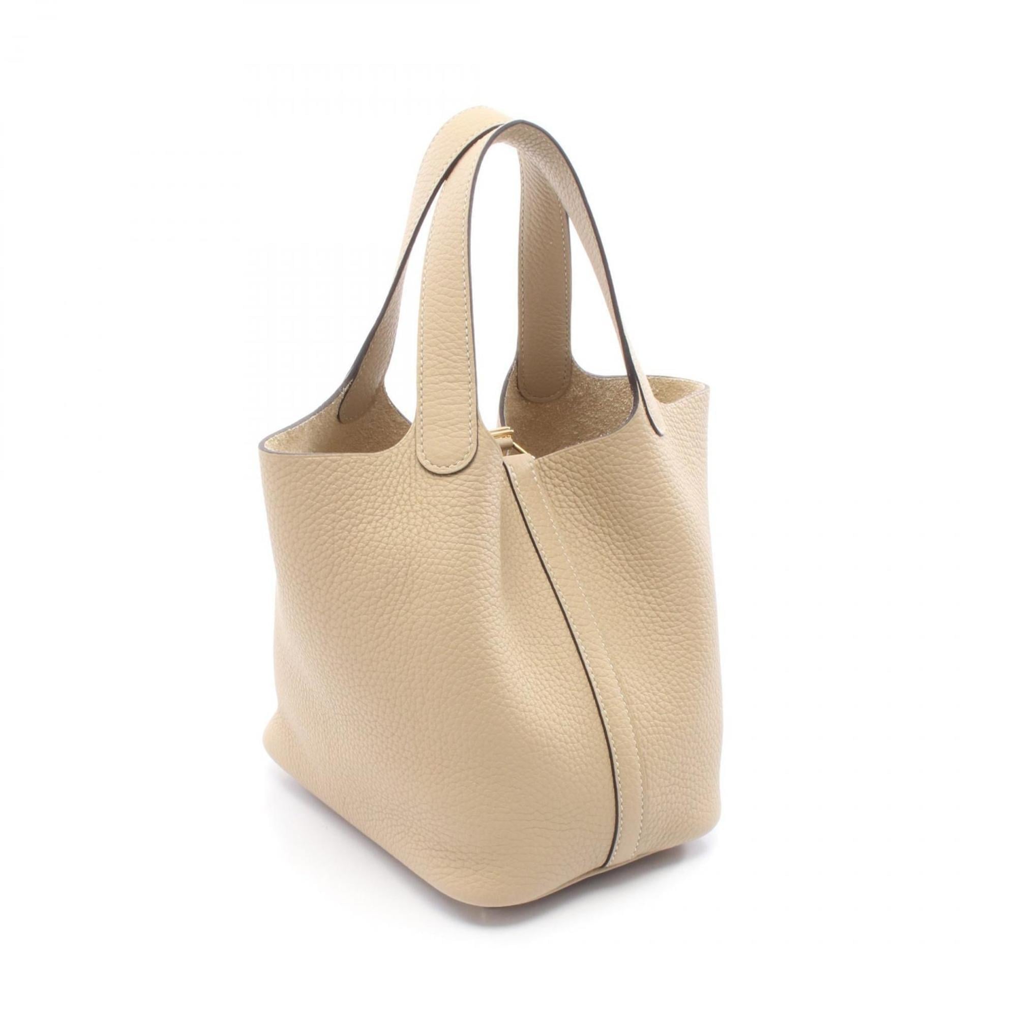 Hermes Beige Taurillon Clemence Leather Leather Handbag (Pre-Owned)