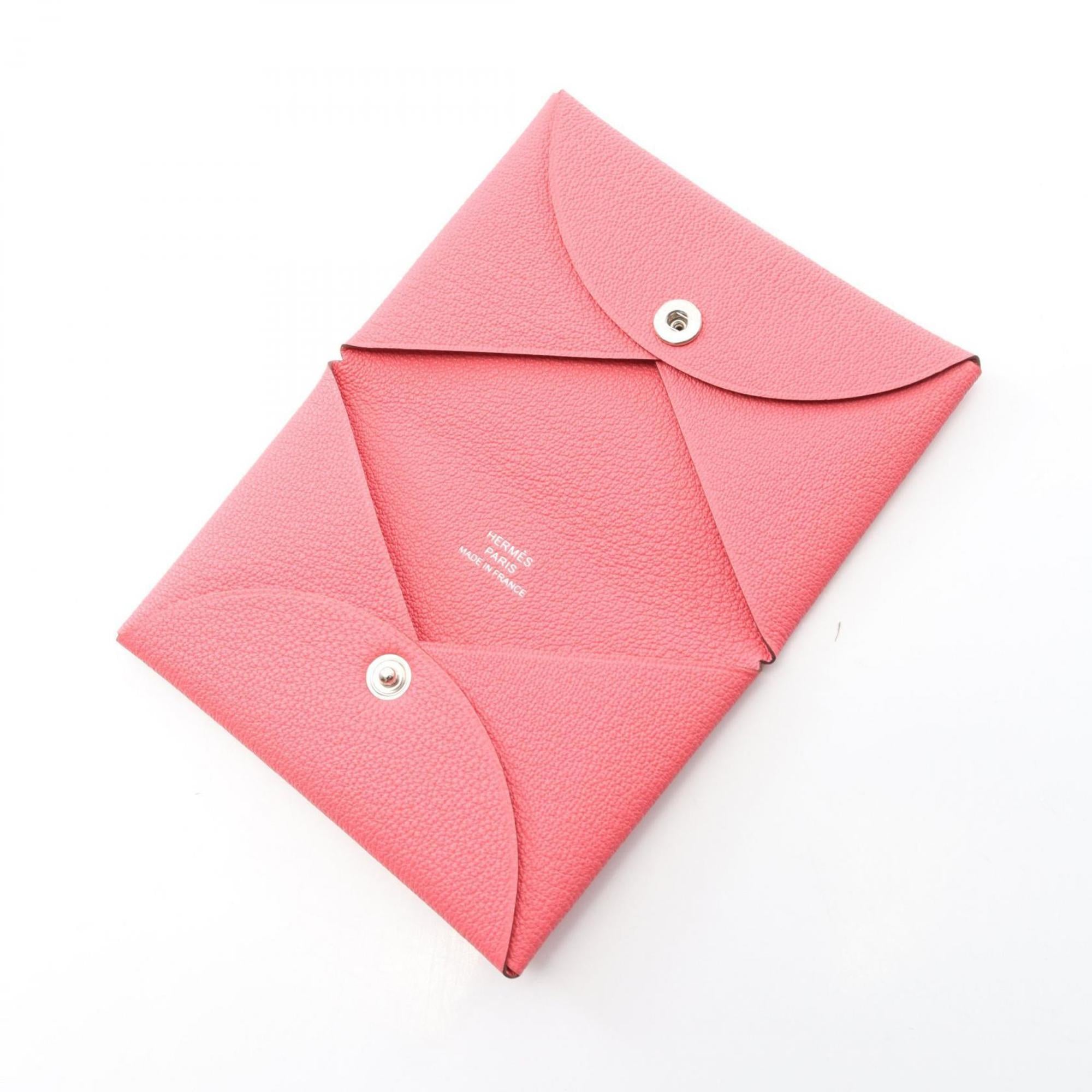 Hermes Pink Rose Azalee Chevre Leather Coin Purse/Coin Case (Pre-Owned)