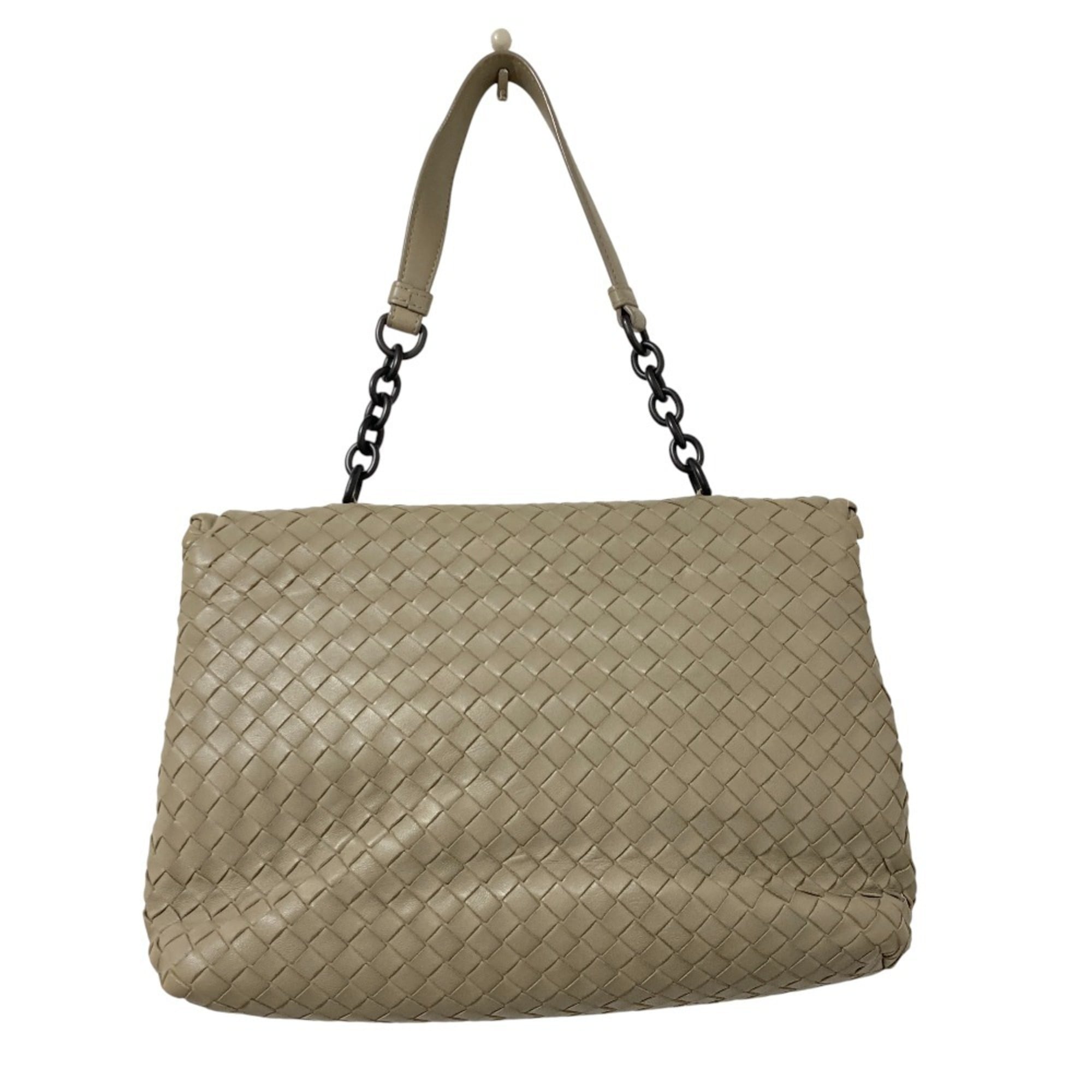 Bottega Veneta Grayish Intrecciato Shoulder Bag (Pre-Owned)