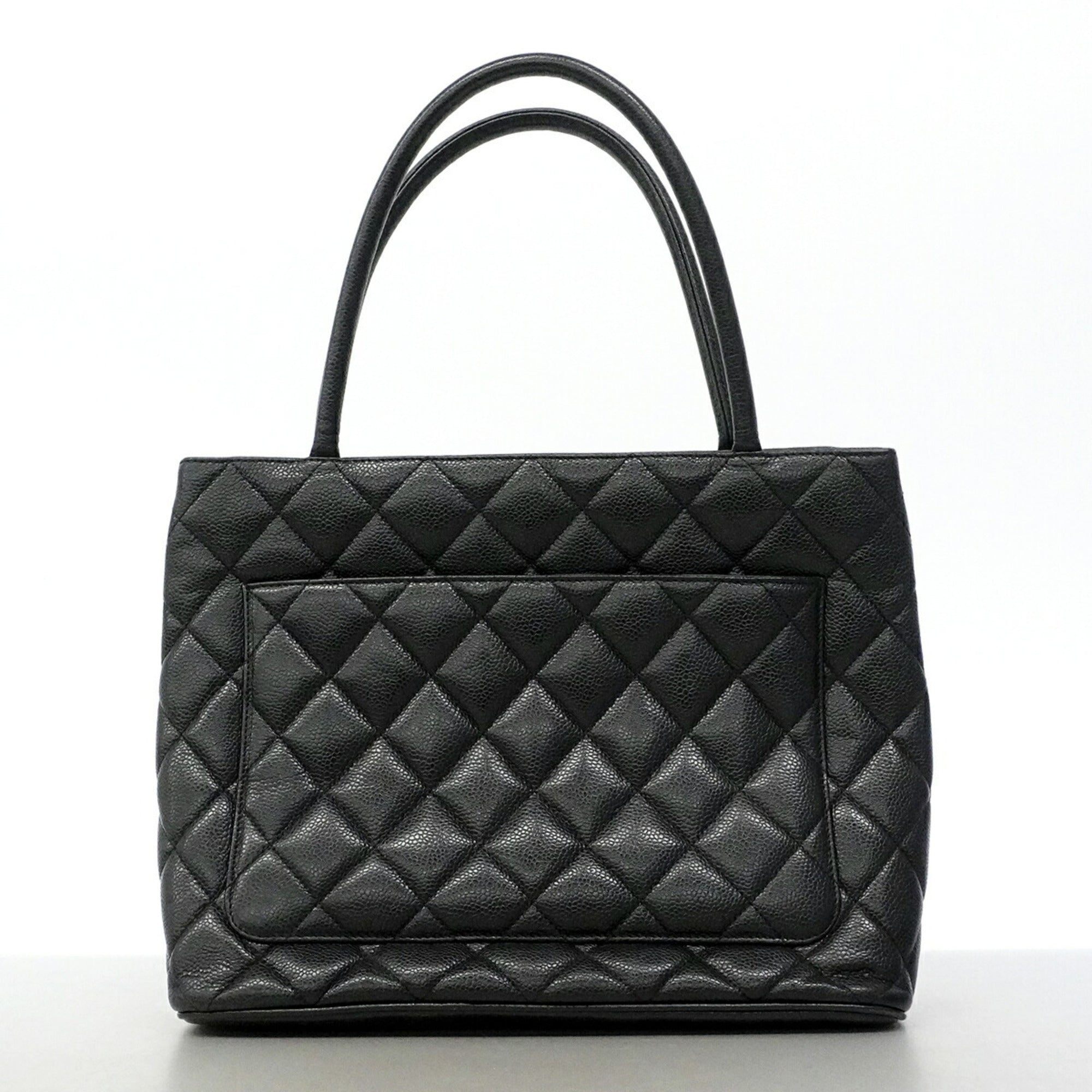 Chanel Black Grained Calfskin Tote Bag (Pre-Owned)