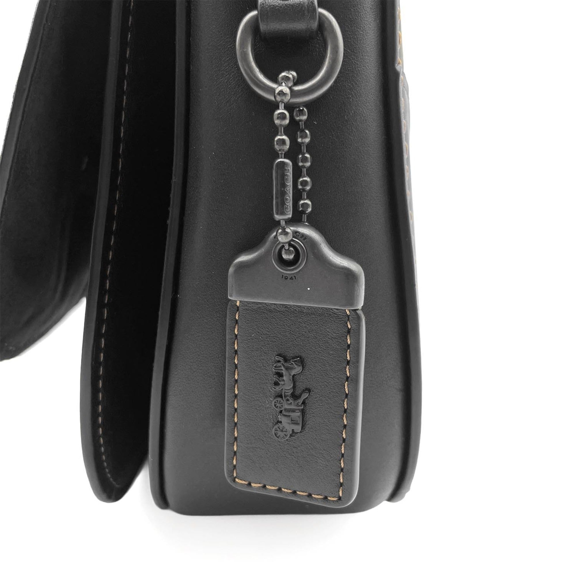 Coach Black Blue Brown Leather Shoulder Bag (Pre-Owned)