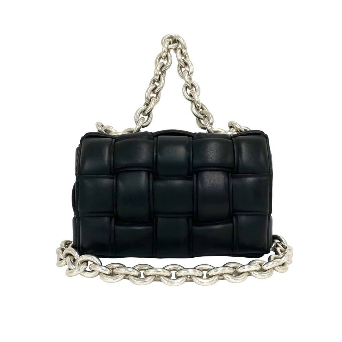 Bottega Veneta Black Leather Pochette Shoulder Bag (Pre-Owned)
