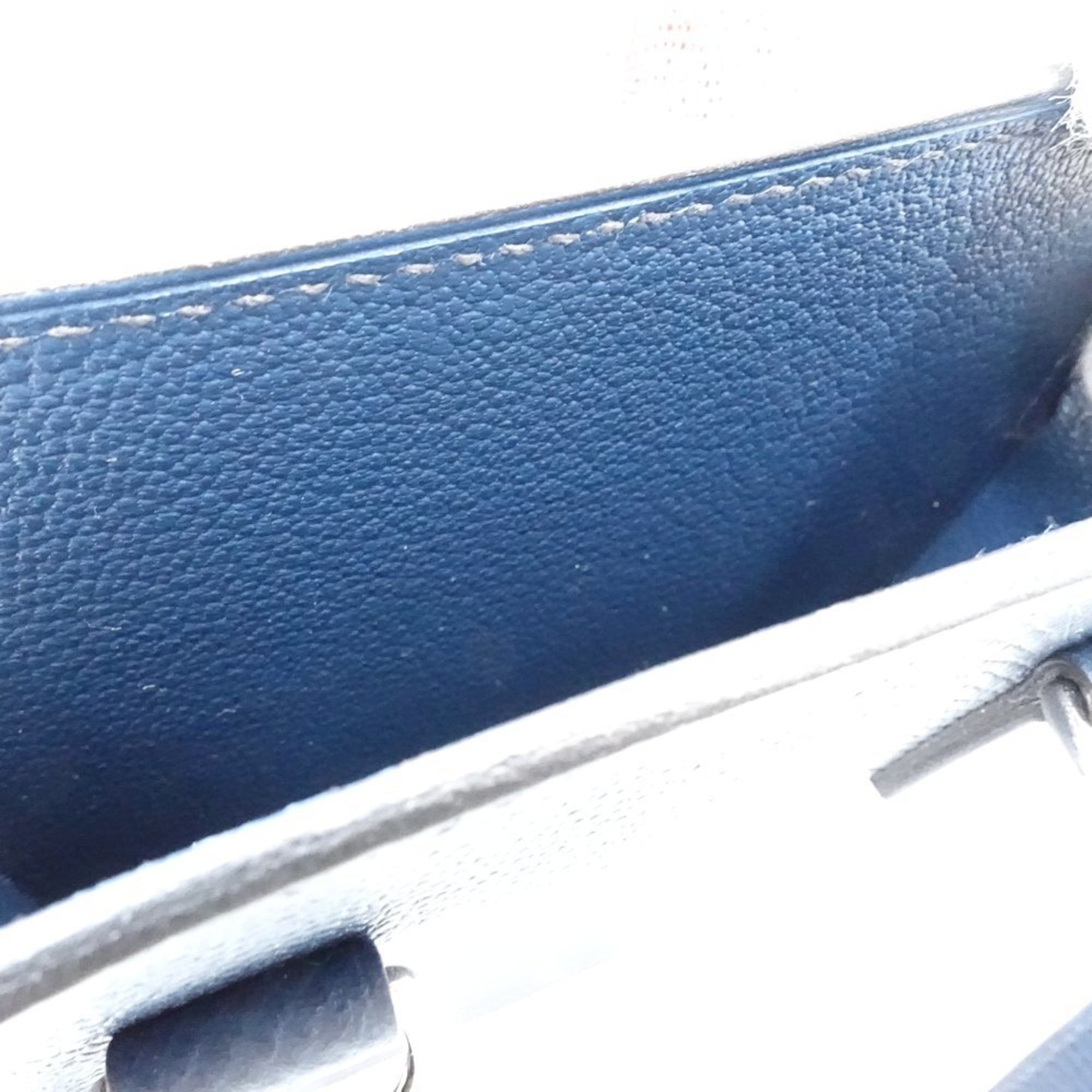 Hermes Blue Leather Pochette Shoulder Bag (Pre-Owned)