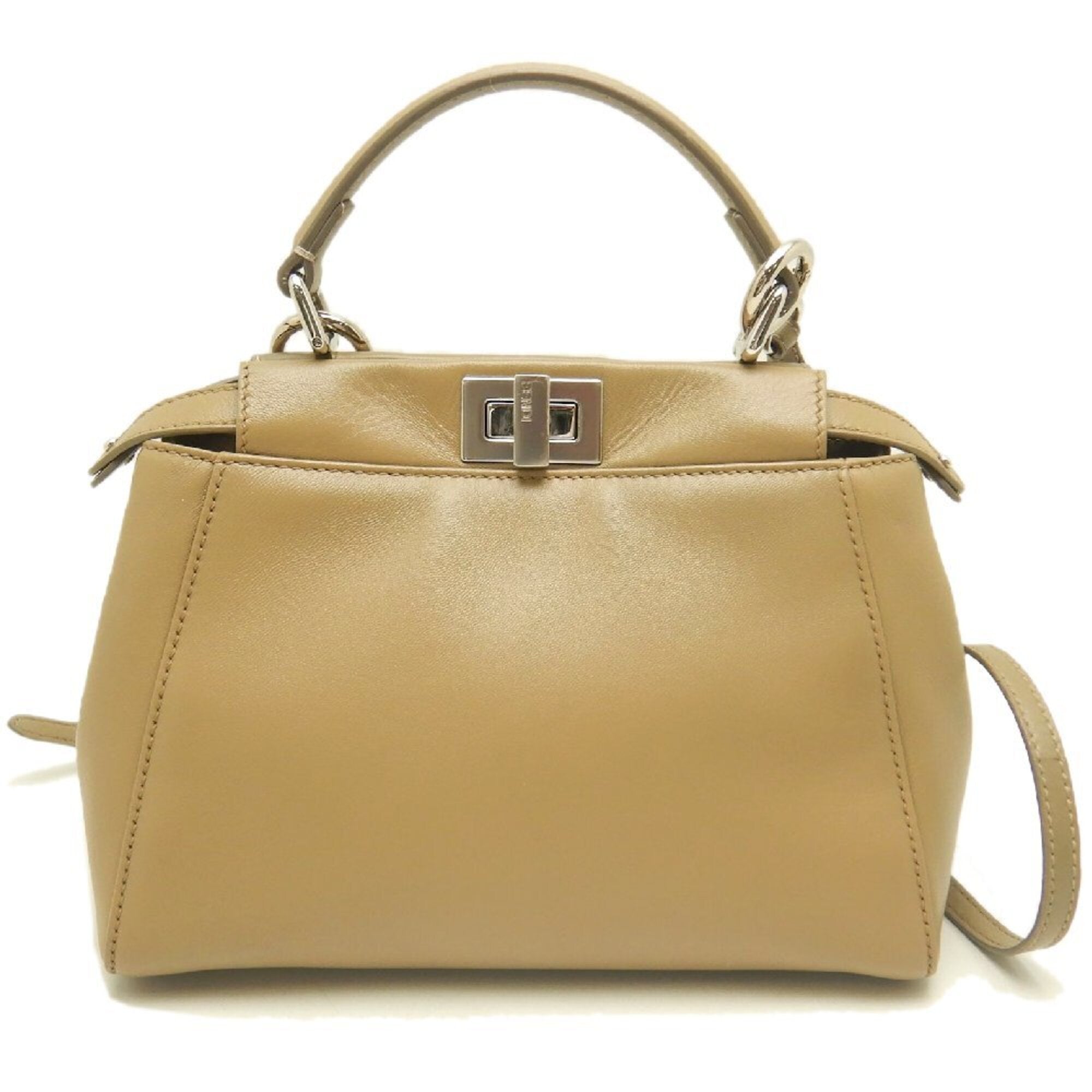 Fendi Beige Leather Handbag (Pre-Owned)