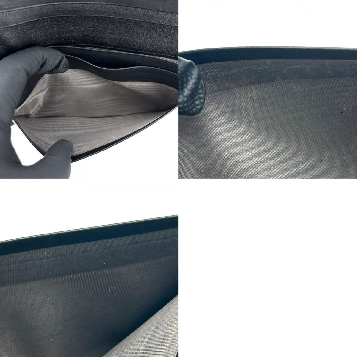 Salvatore Ferragamo Gancini Black Gray Pvc Leather Long Wallet (Bi-Fold) (Pre-Owned)