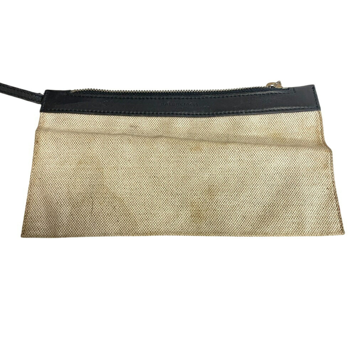 Balenciaga Black Ivory Canvas Leather Handbag (Pre-Owned)