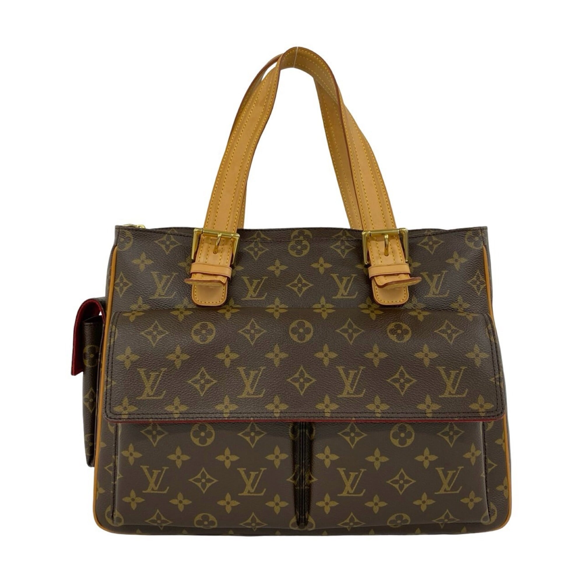 Louis Vuitton Brown Leather Pvc Handbag Tote Bag (Pre-Owned)