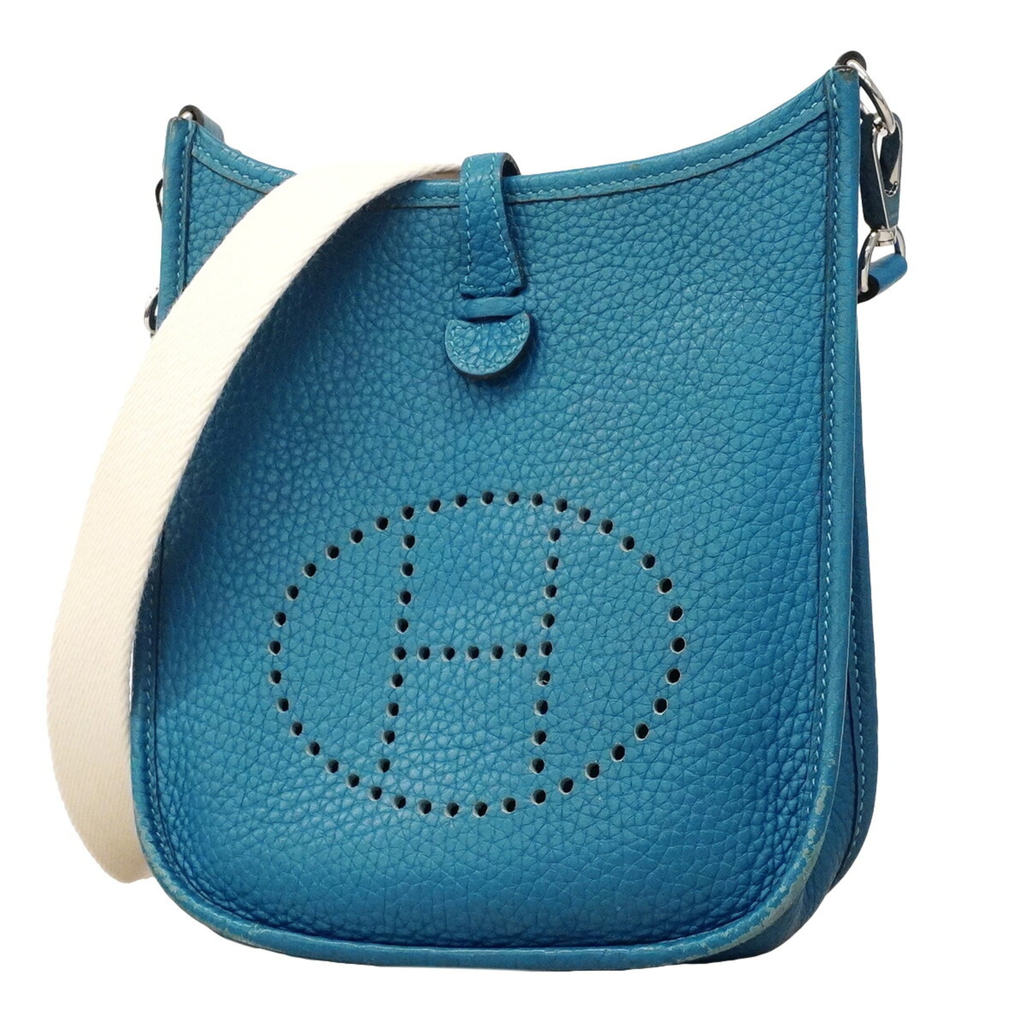 Hermes Blue Taurillon Clemence Leather Shoulder Bag (Pre-Owned)