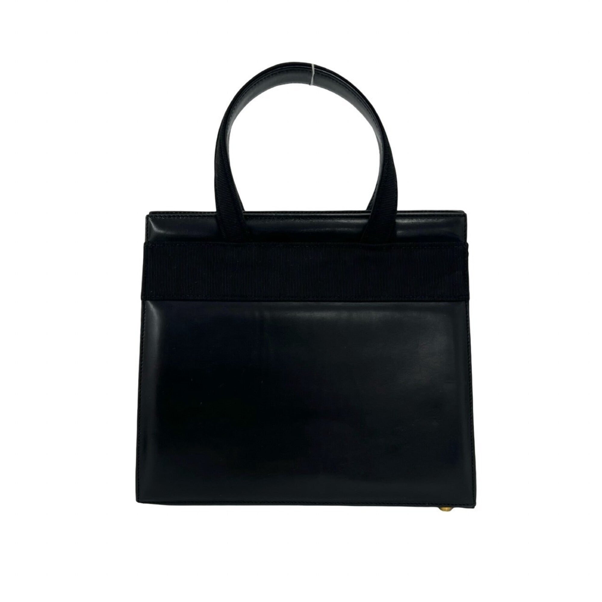 Salvatore Ferragamo Black Leather Handbag Shoulder Bag (Pre-Owned)