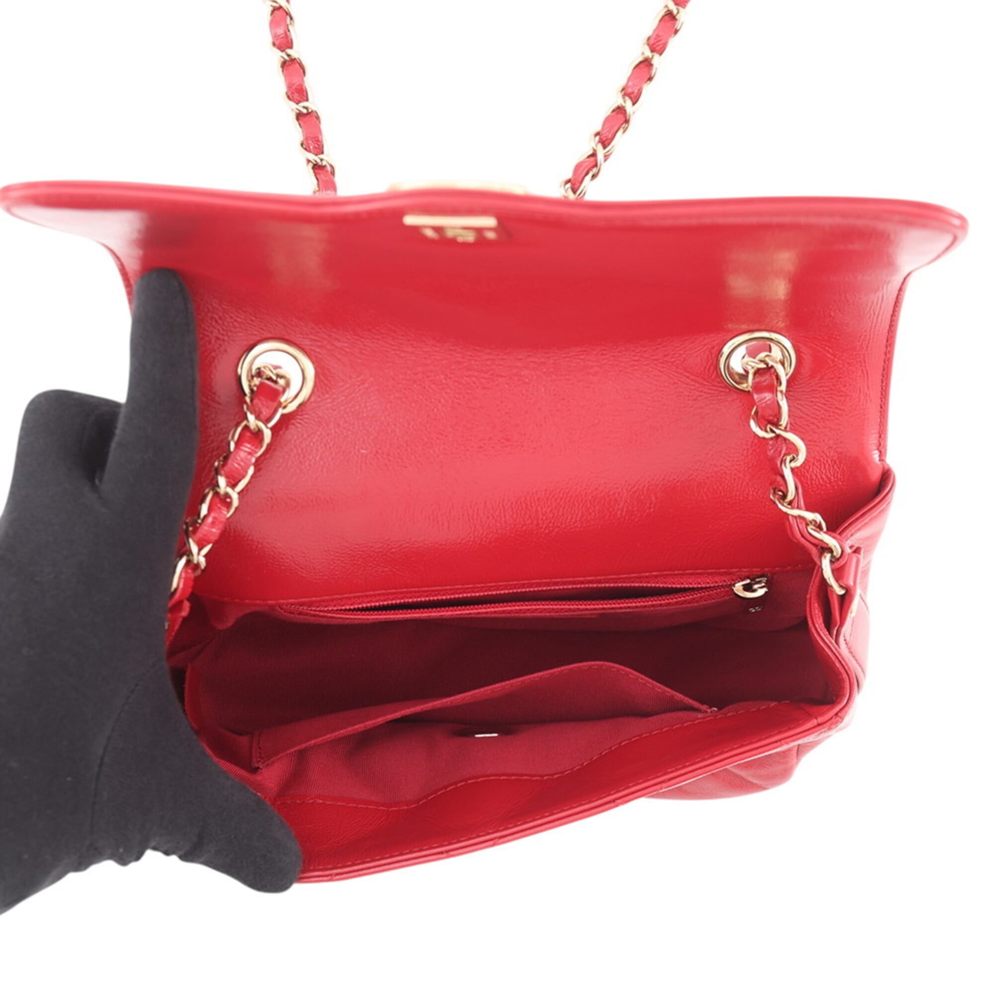 Chanel Matelasse Red Color Handbag Shoulder Bag (Pre-Owned)