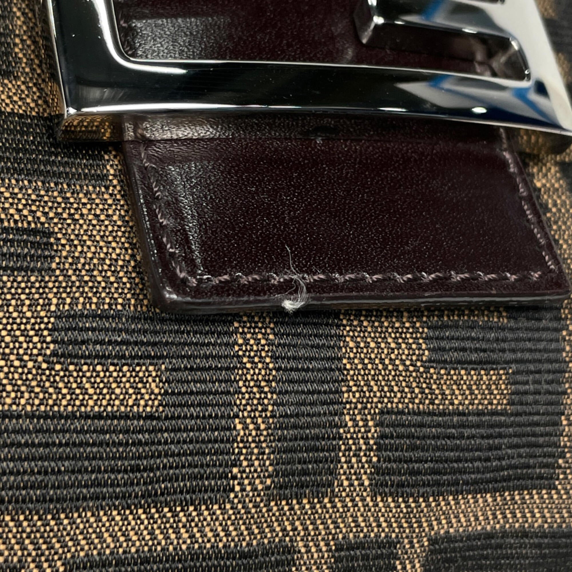 Fendi Brown Canvas Leather Handbag (Pre-Owned)
