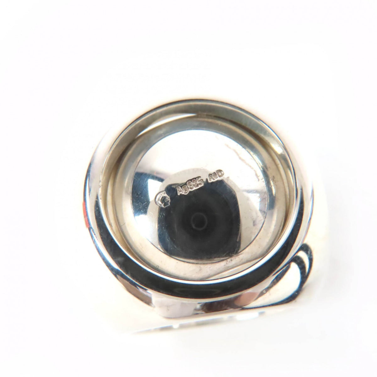 Hermes Sellier Silver Silver 925 Band Ring (Pre-Owned)