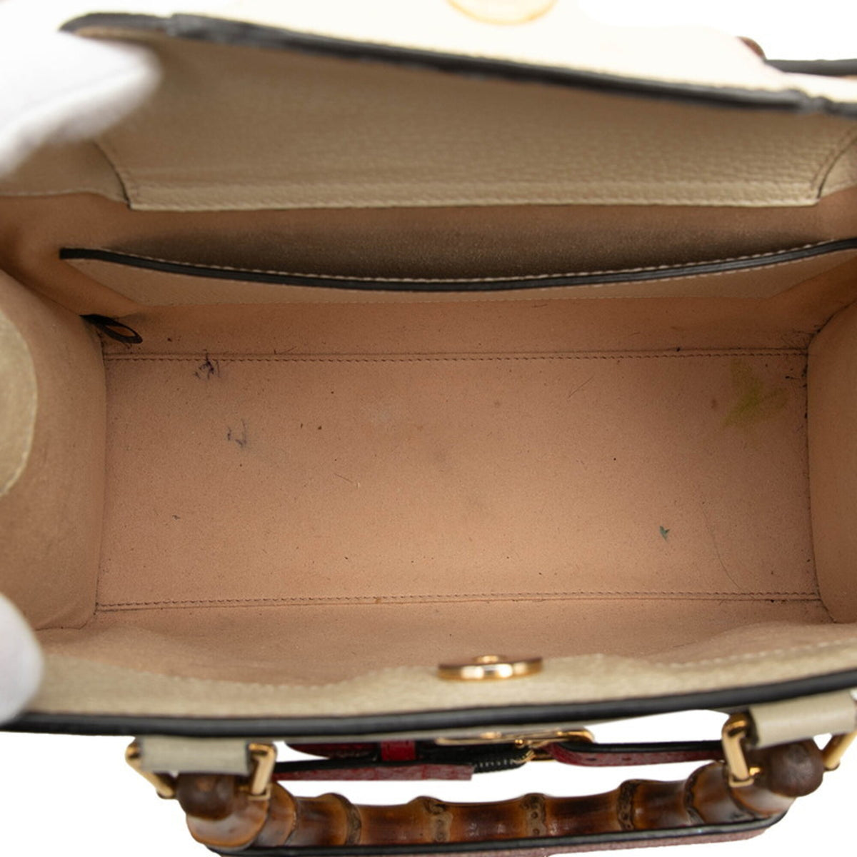 Gucci Ivory Leather Handbag Shoulder Bag (Pre-Owned)