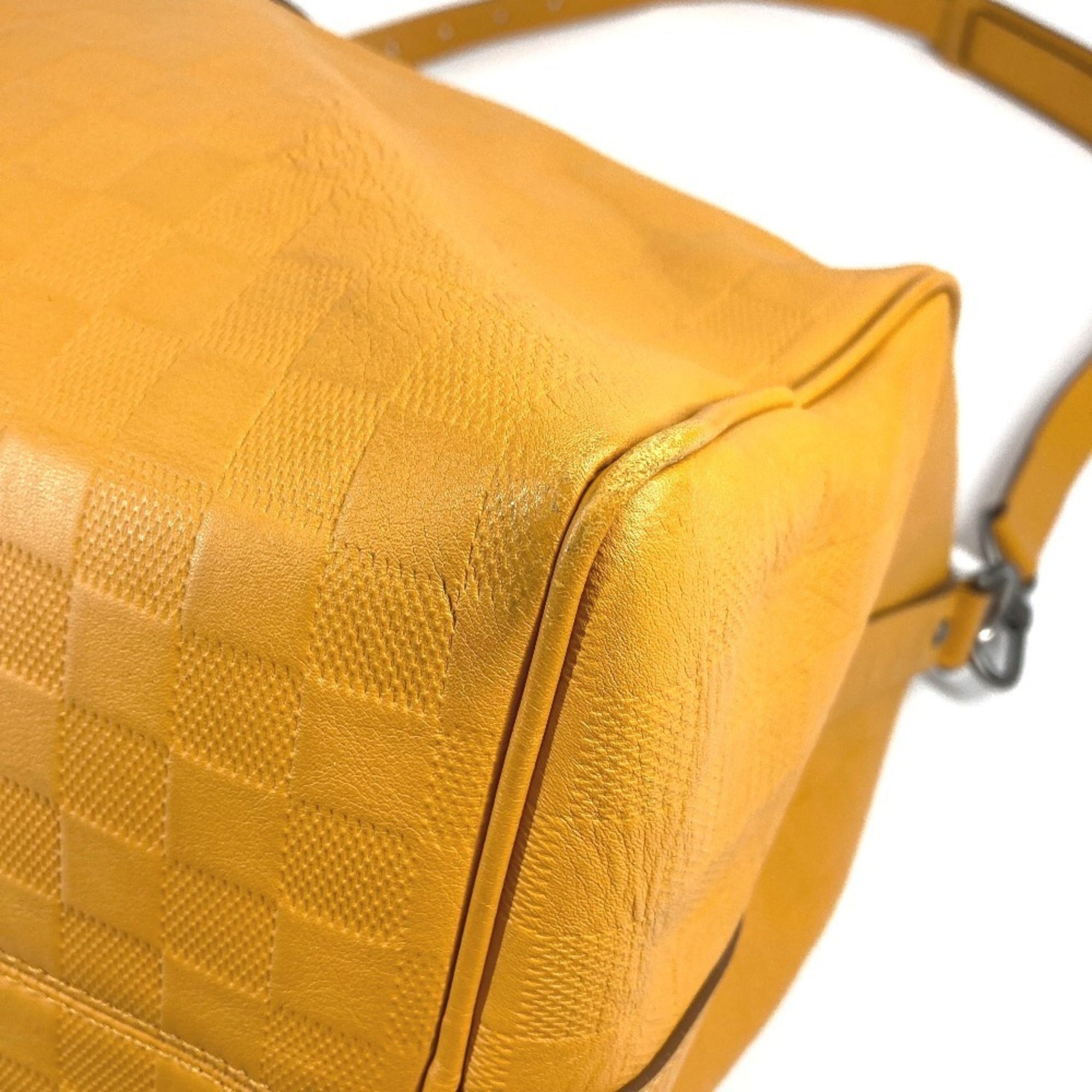Louis Vuitton Yellow Damier Infini Boston Bag Handbag Shoulder Bag (Pre-Owned)