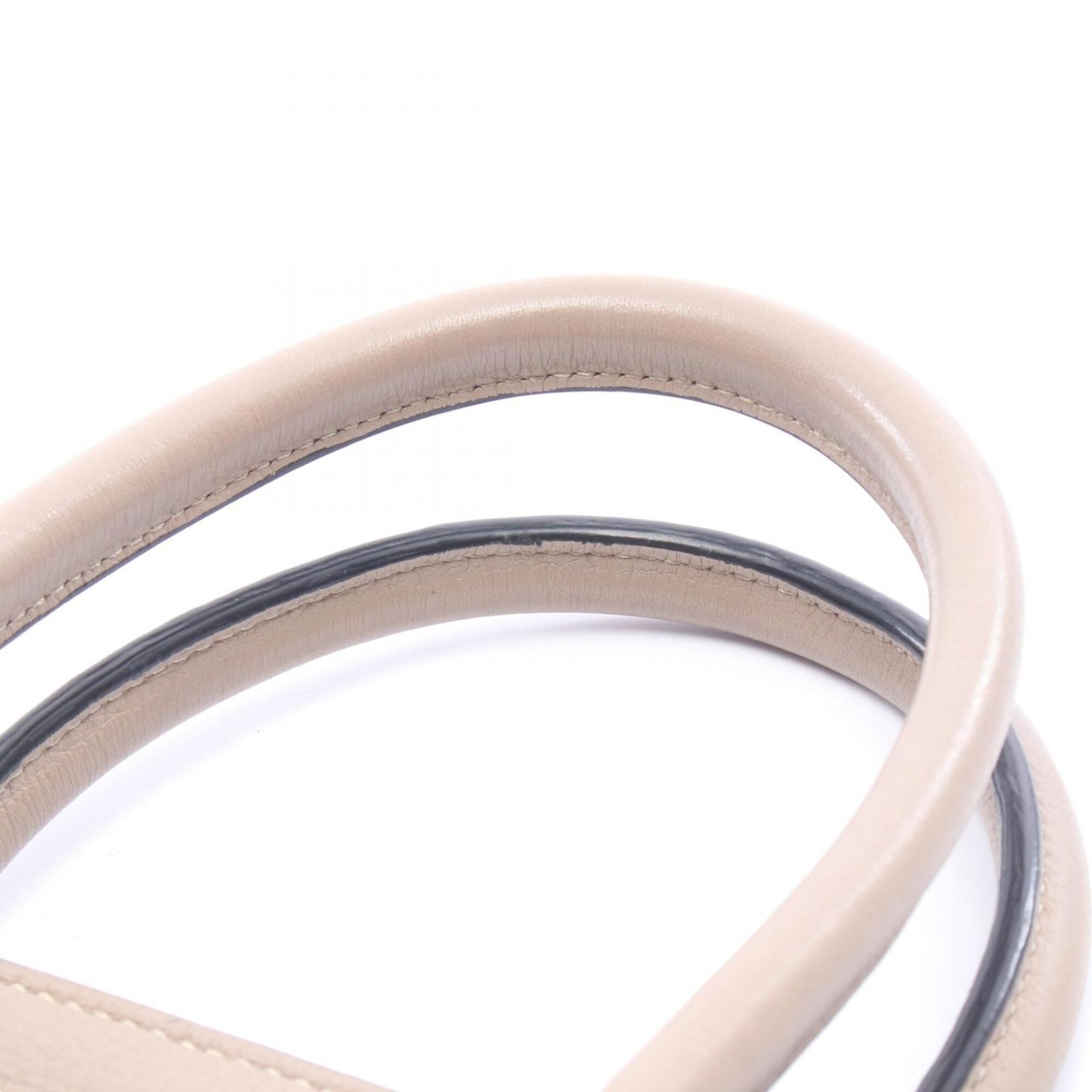 Hermes Beige Gris Tourterelle Taurillon Clemence Leather Leather Handbag (Pre-Owned)