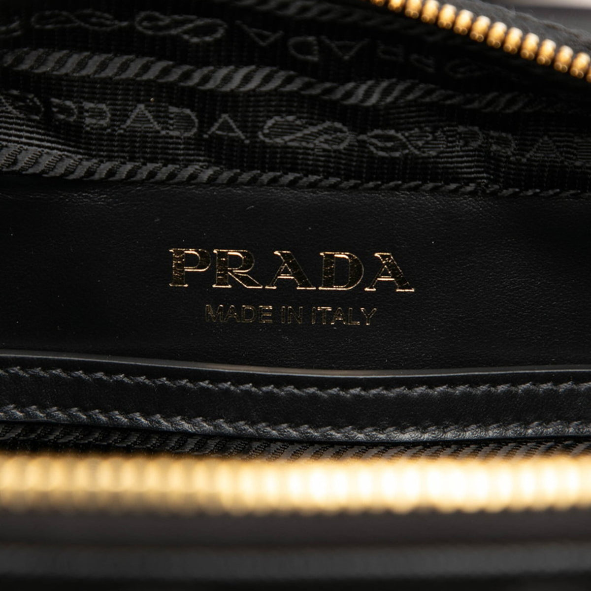 Prada Black Canvas Leather Shoulder Bag (Pre-Owned)