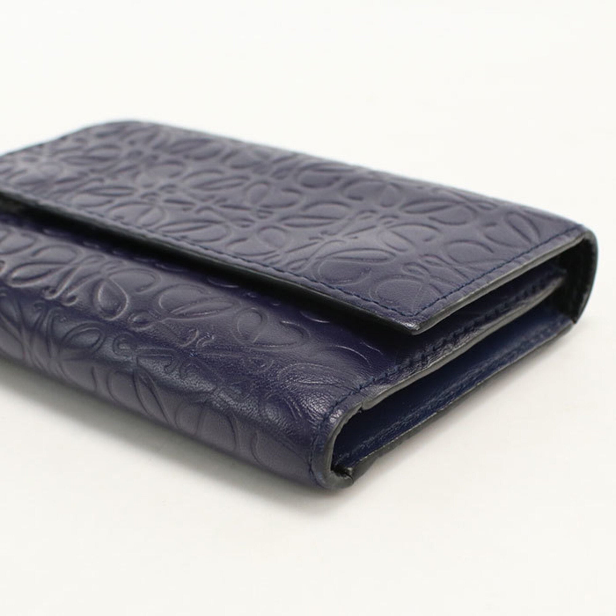 Loewe Navy Leather Wallet (Tri-Fold) (Pre-Owned)