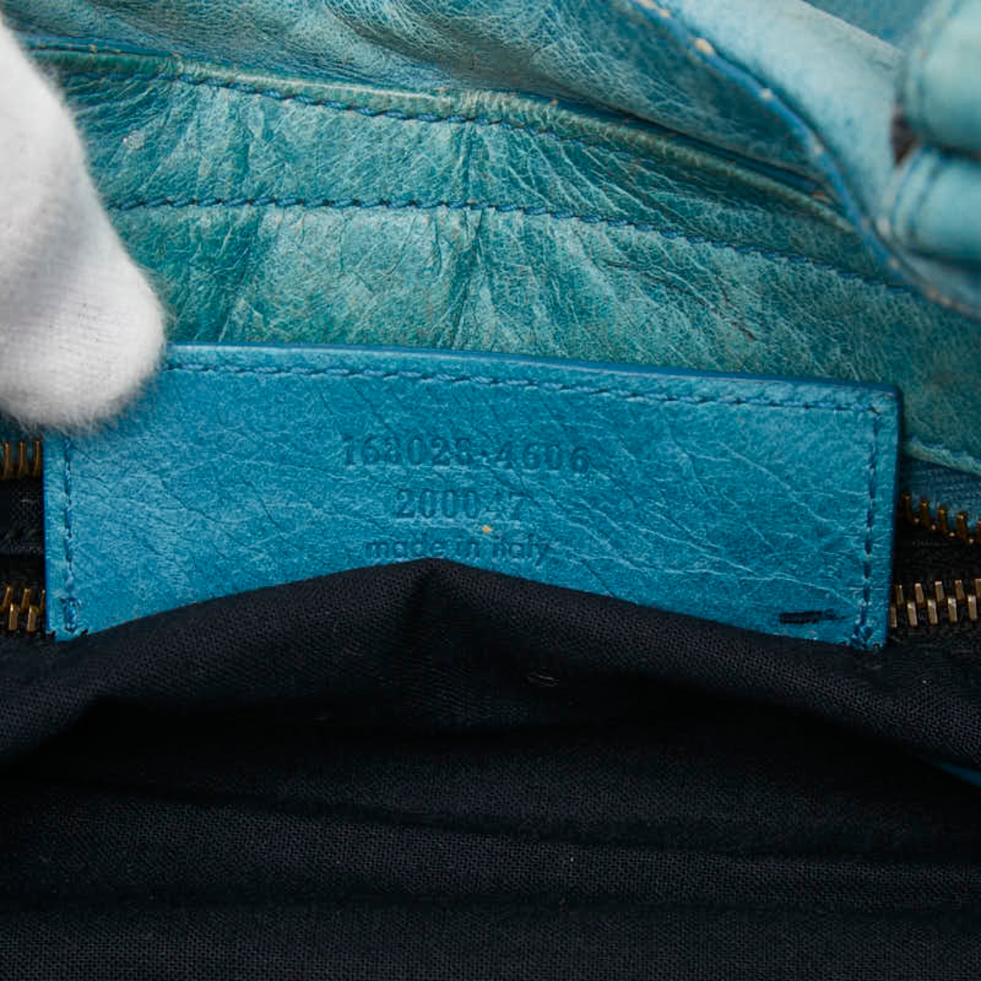 Balenciaga Light Blue Leather Handbag Shoulder Bag (Pre-Owned)