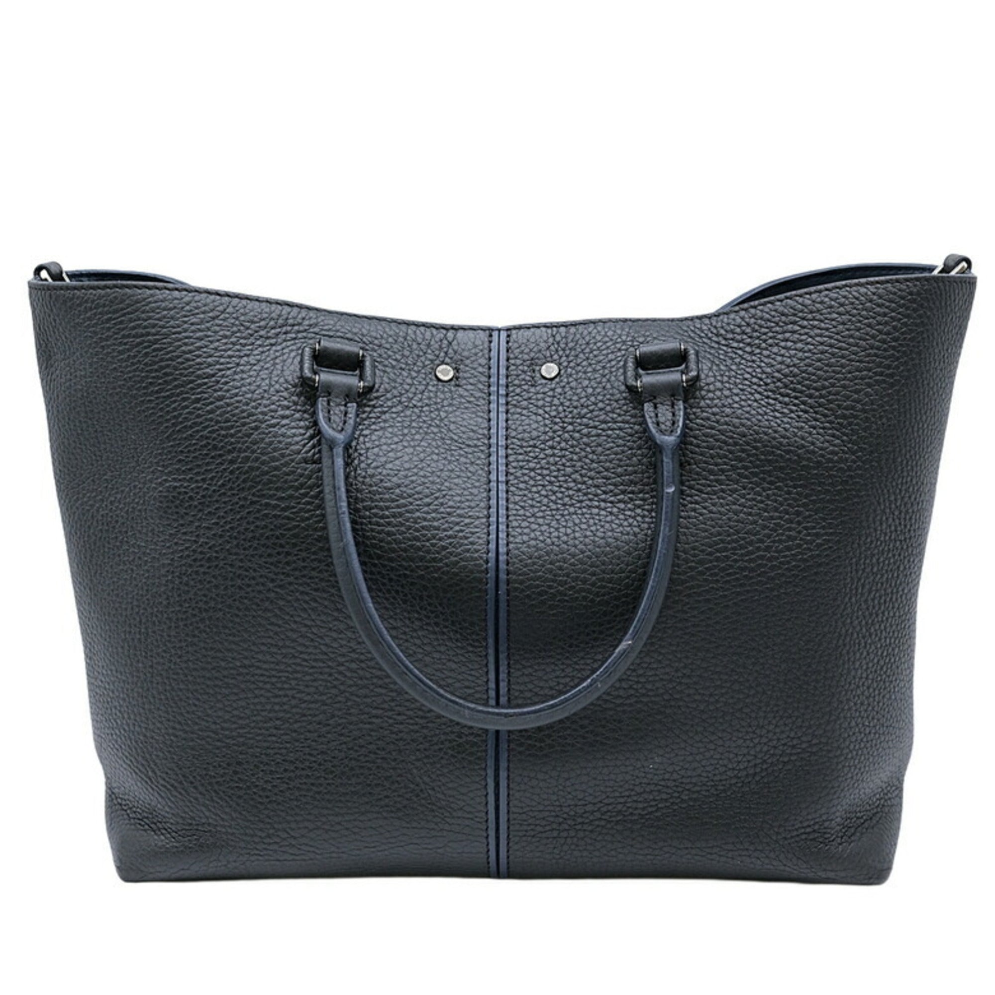 Louis Vuitton Black Navy Leather Tote Bag (Pre-Owned)