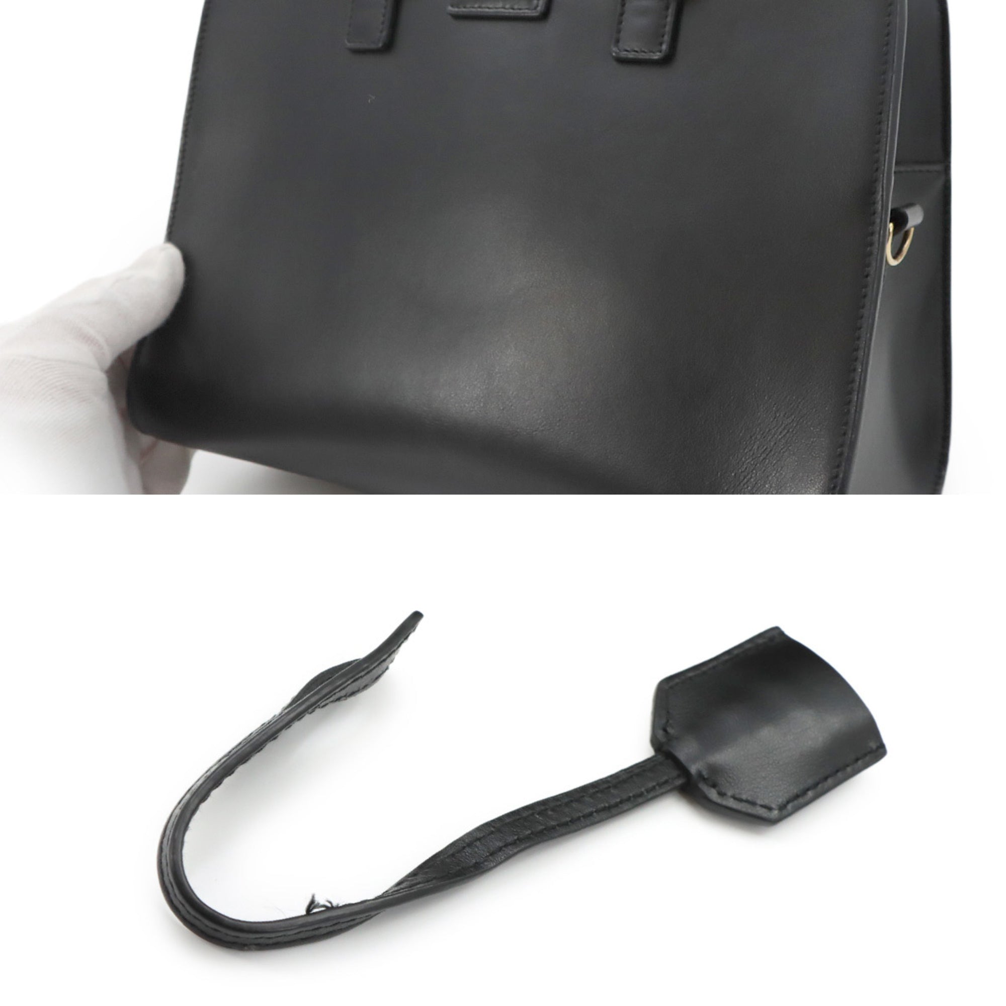 Saint Laurent Black Leather Handbag (Pre-Owned)