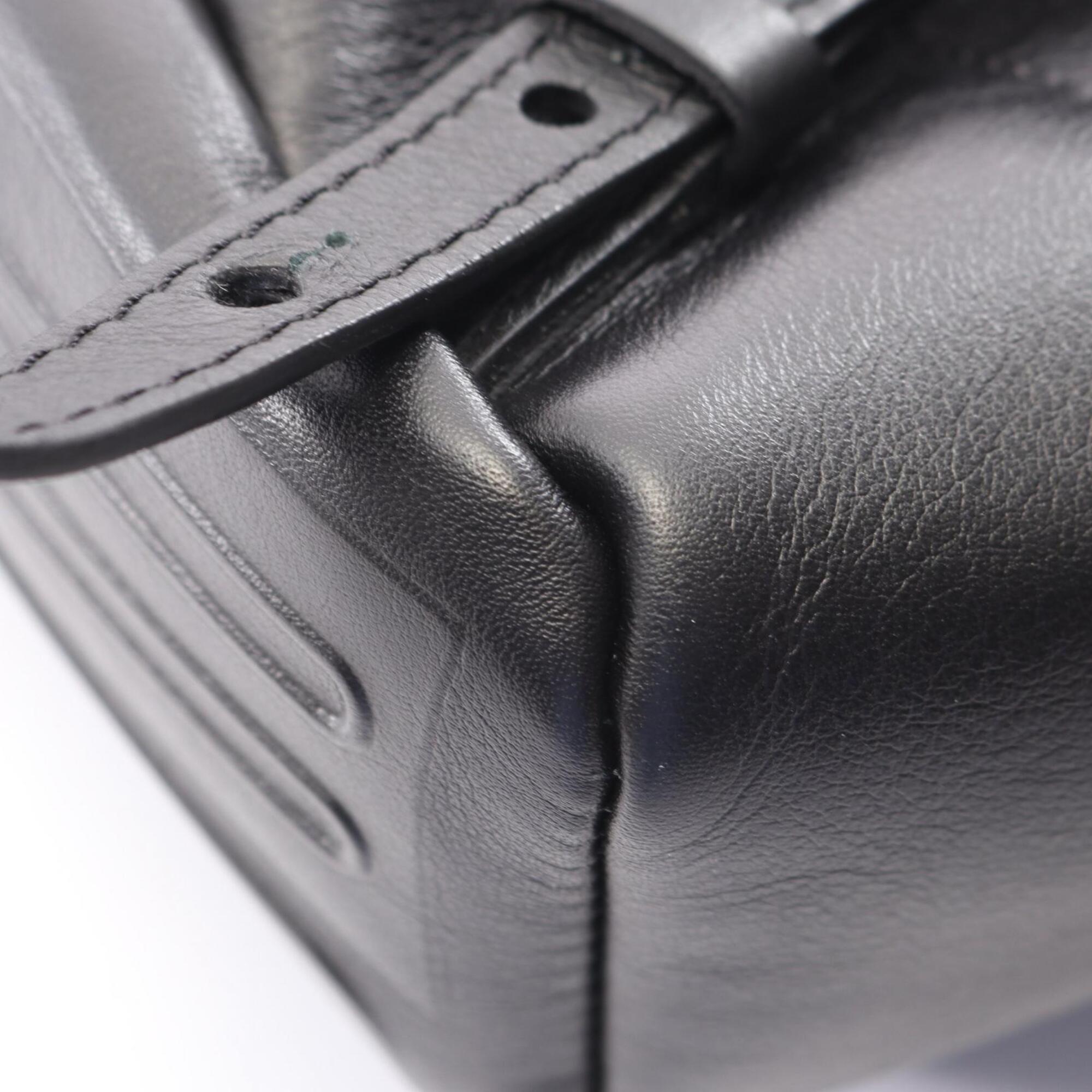 Louis Vuitton Black Leather Backpack Handbag (Pre-Owned)
