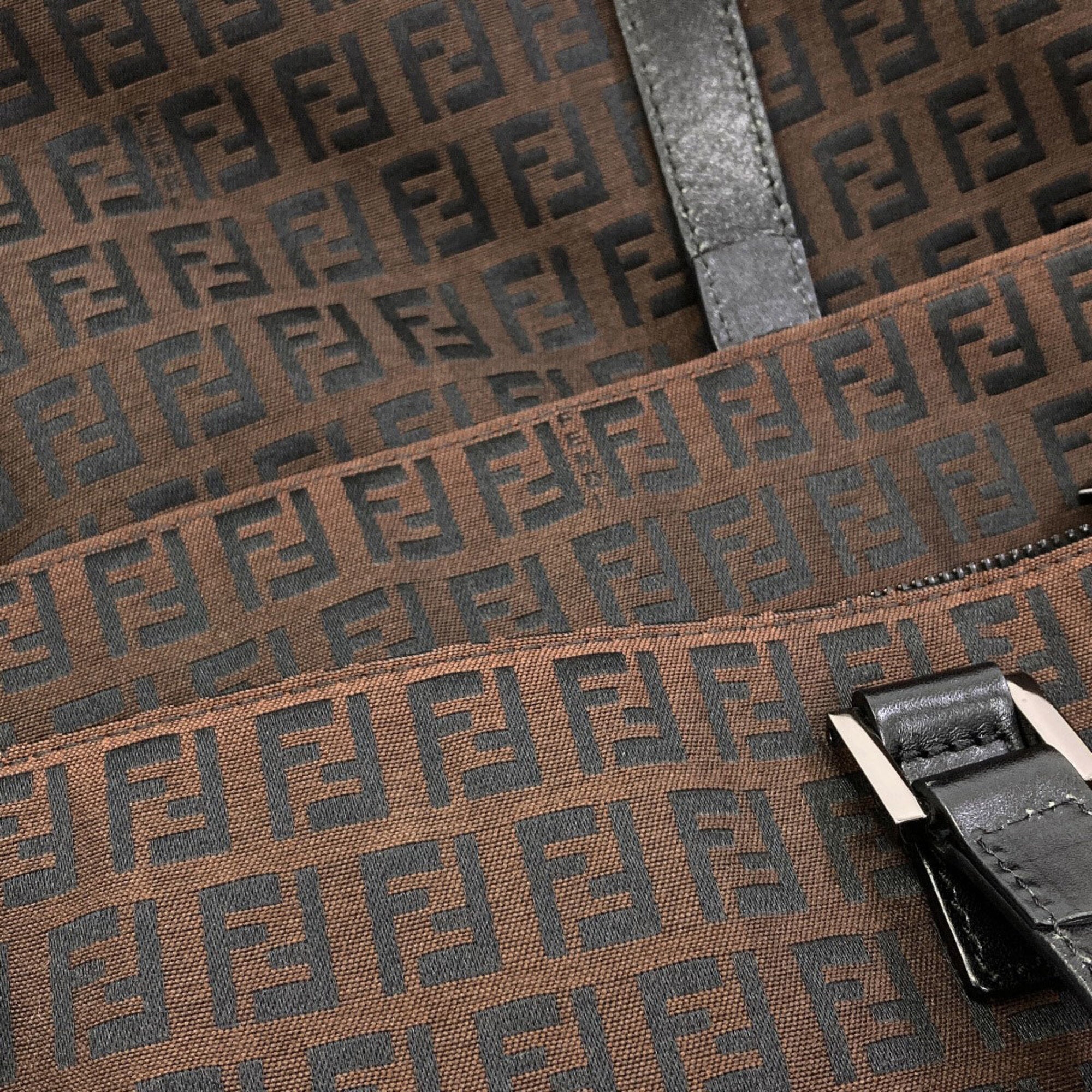 Fendi Dark Brown Canvas Tote Bag (Pre-Owned)