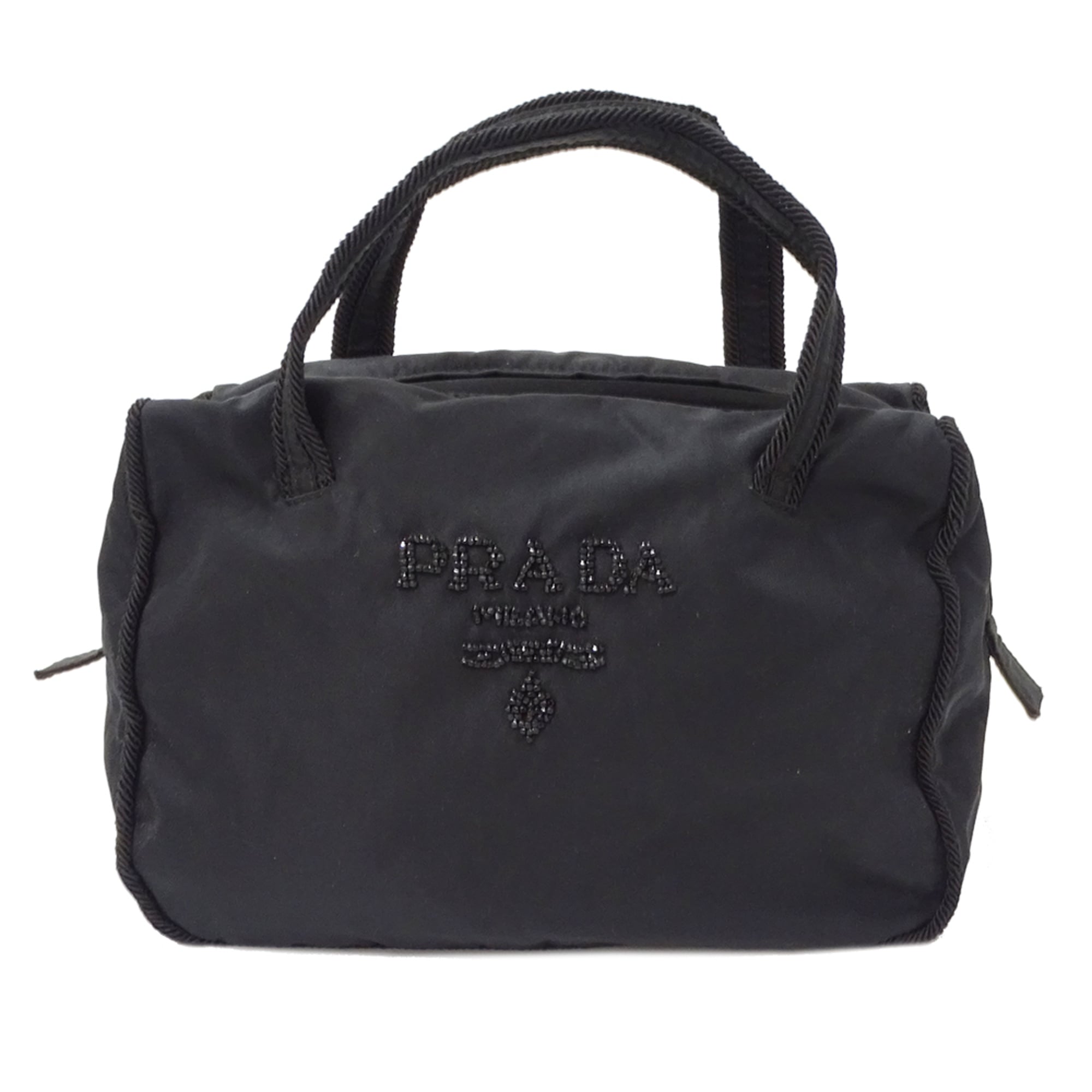 Prada Black Nylon Beads Handbag (Pre-Owned)