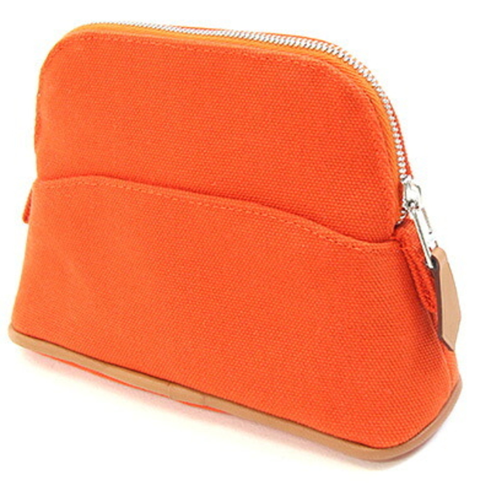 Hermes Orange Cotton Canvas Handbag Pouch (Pre-Owned)