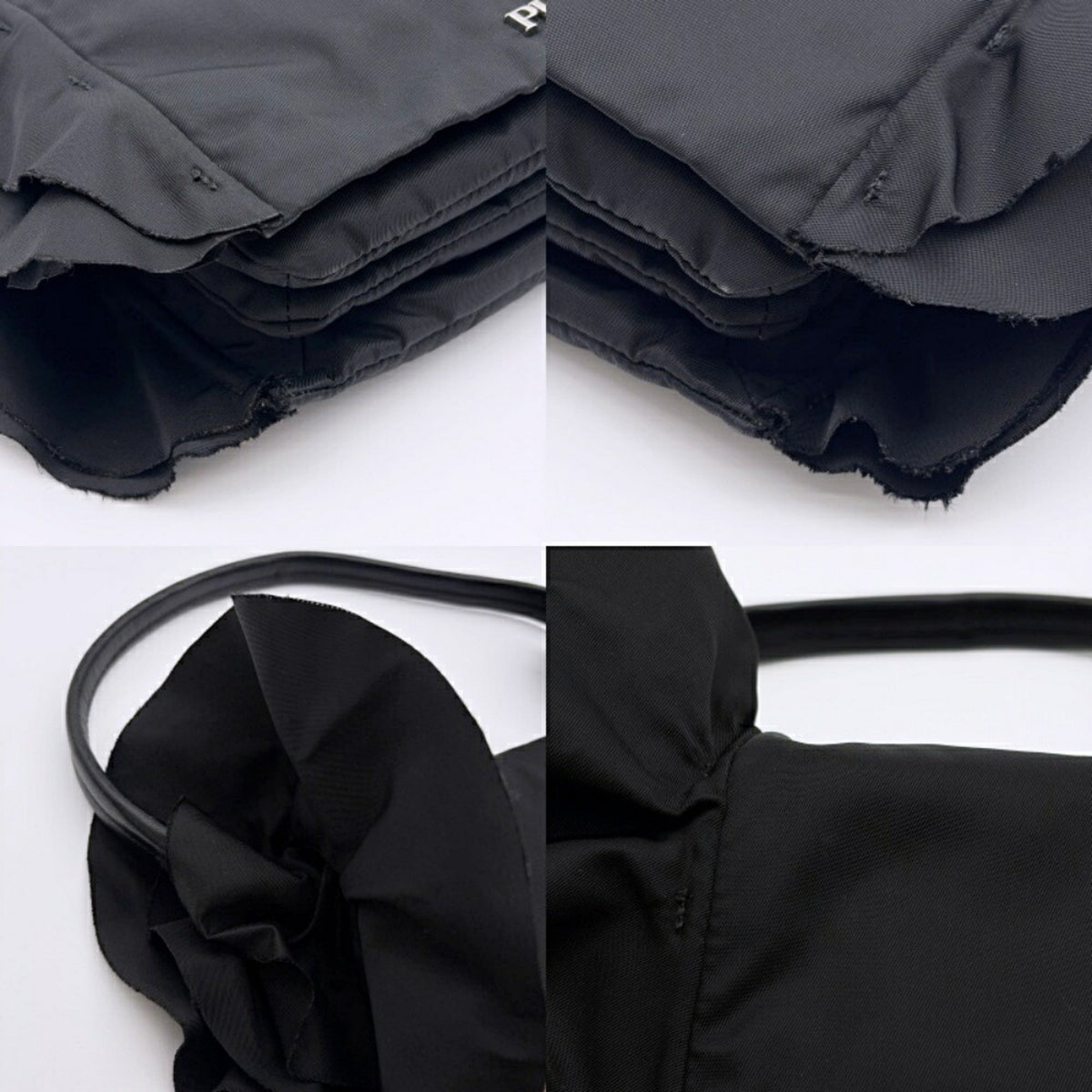 Prada Black Nylon Leather Shoulder Bag (Pre-Owned)