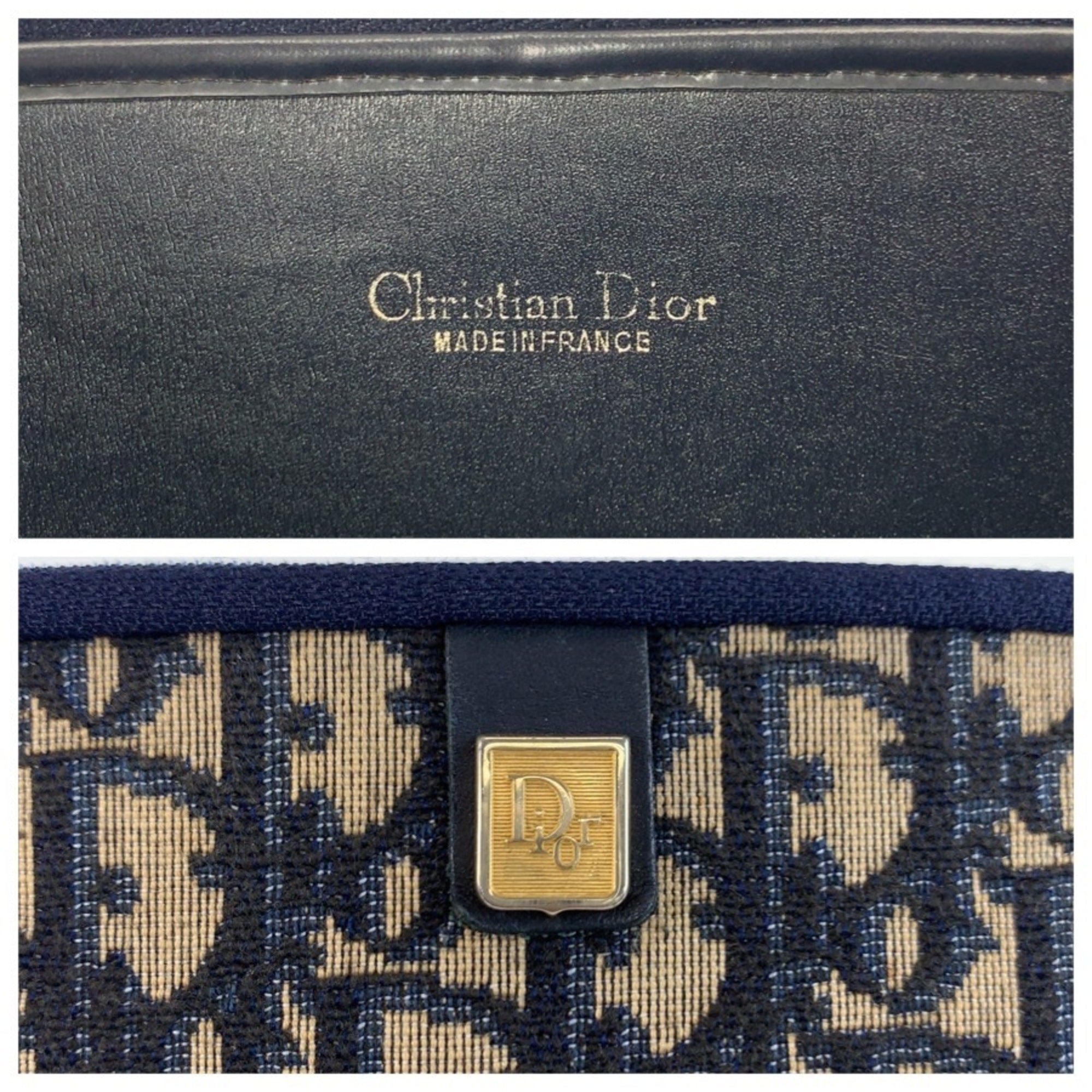 Christian Dior Navy Trotter Clutch Bag Pouch (Pre-Owned)