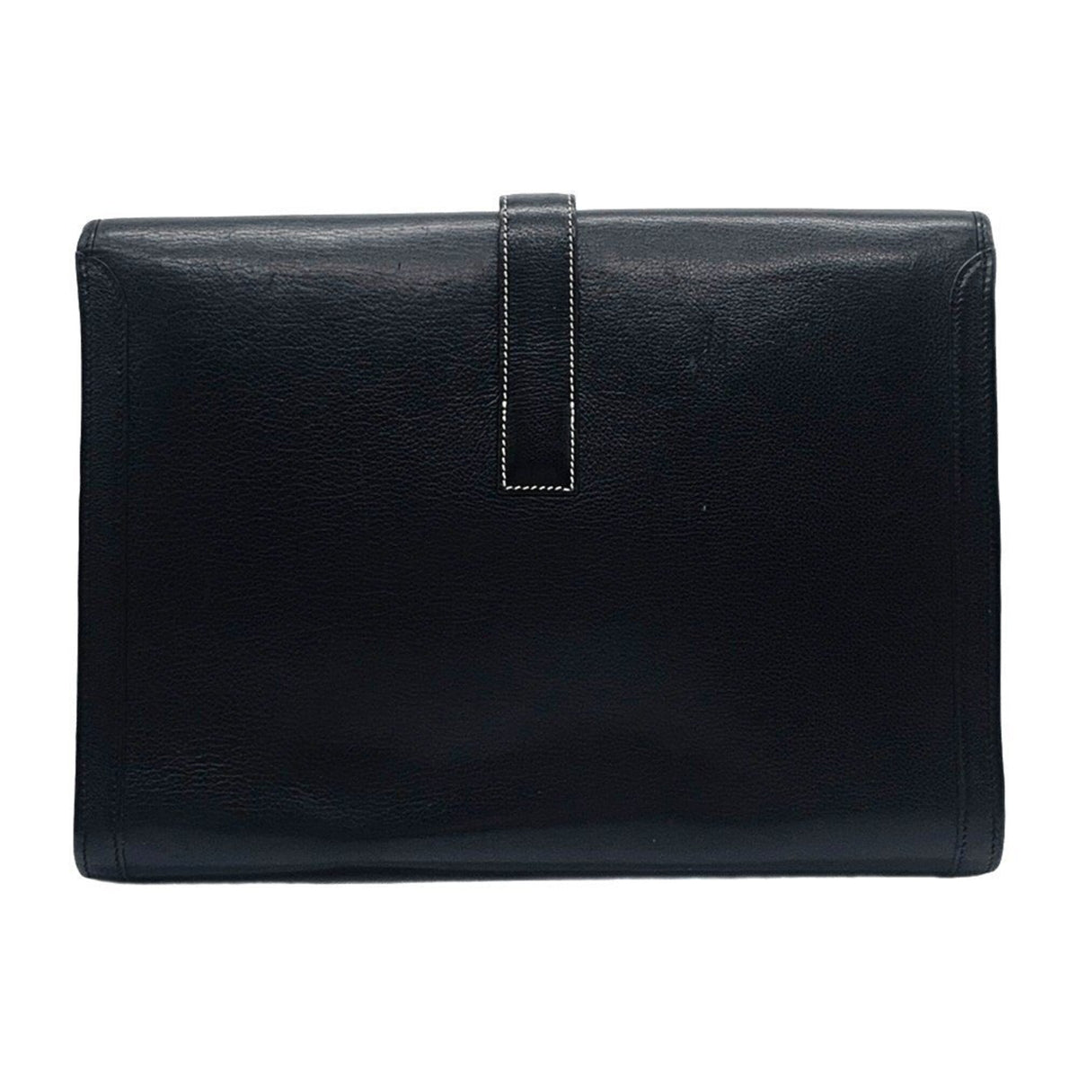 Hermes Black Leather Clutch Bag (Pre-Owned)