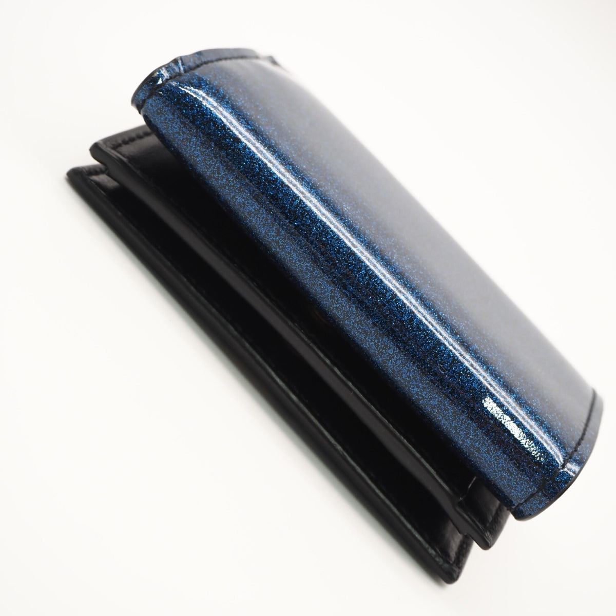 Yves Saint Laurent Blue Patent Leather Wallet (Tri-Fold) (Pre-Owned)
