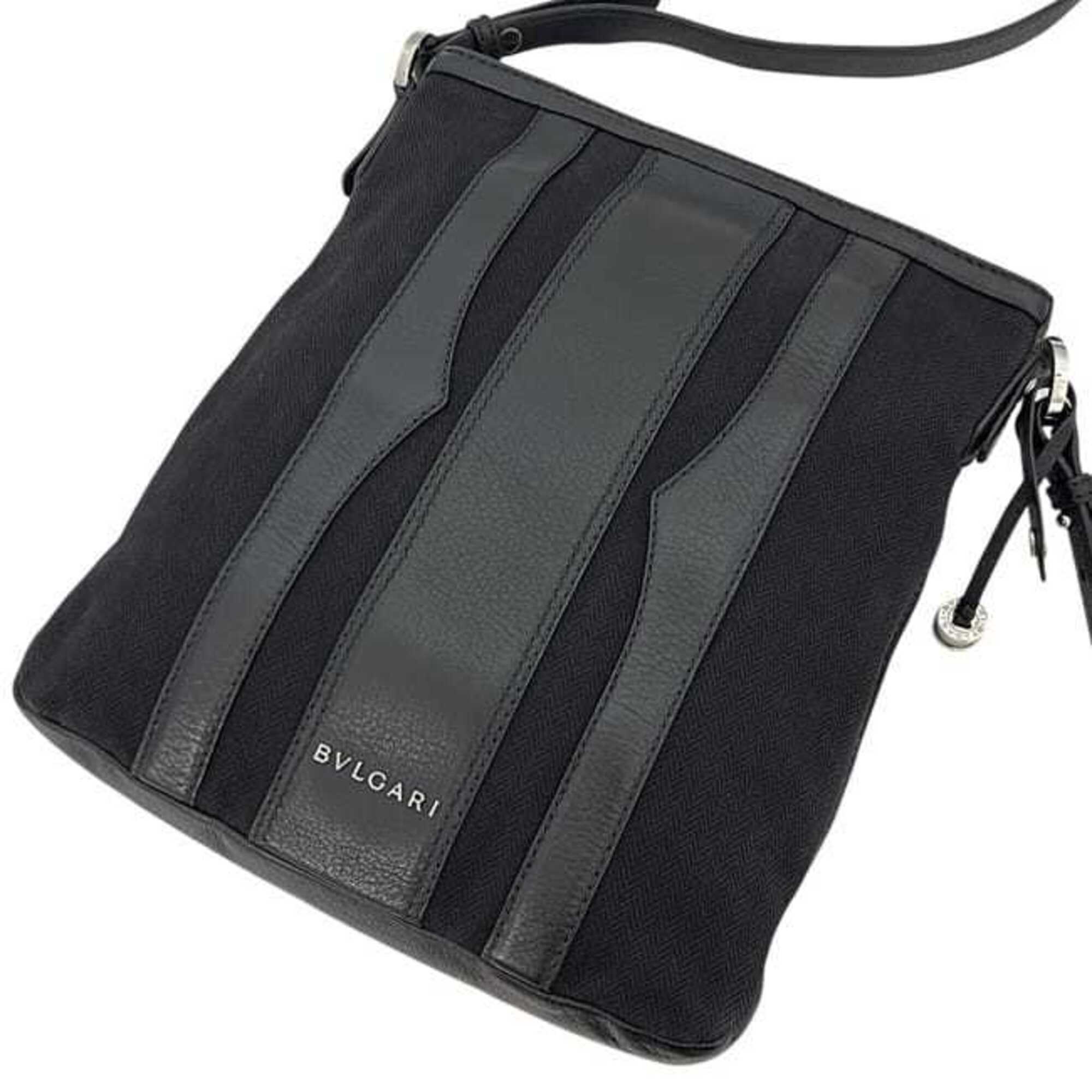 Bvlgari B.Zero1 Black Canvas Leather Shoulder Bag (Pre-Owned)