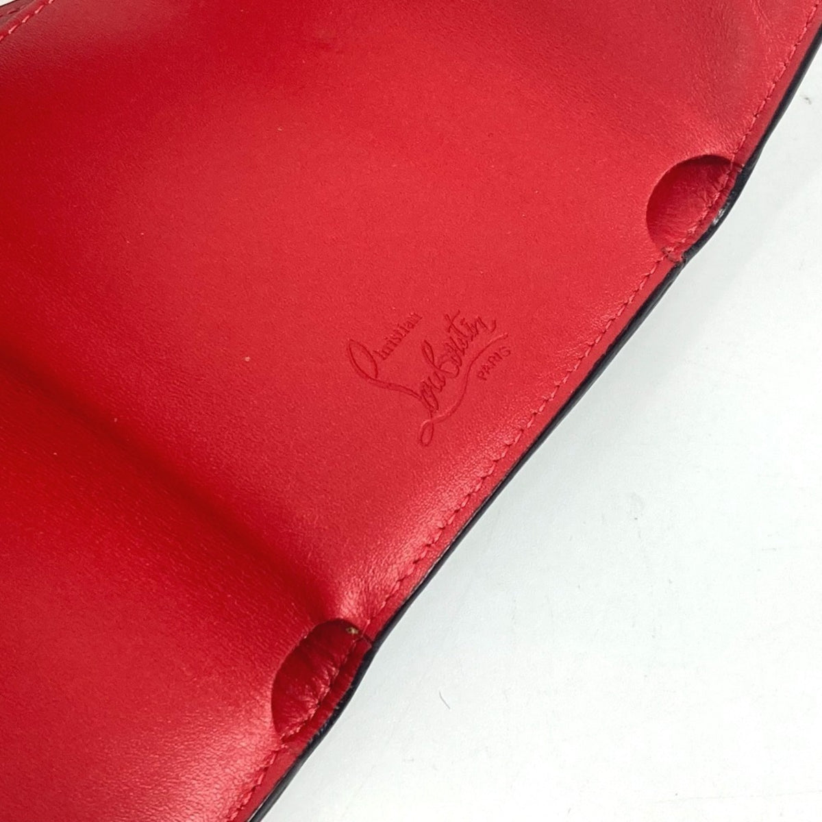 Christian Louboutin Black Multi-Color Leather Wallet (Tri-Fold) (Pre-Owned)
