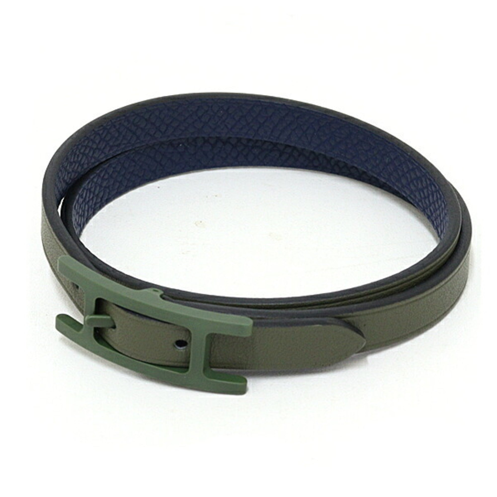 Hermes Navy Epsom Leather Swift Leather Charm Bracelet (Pre-Owned)