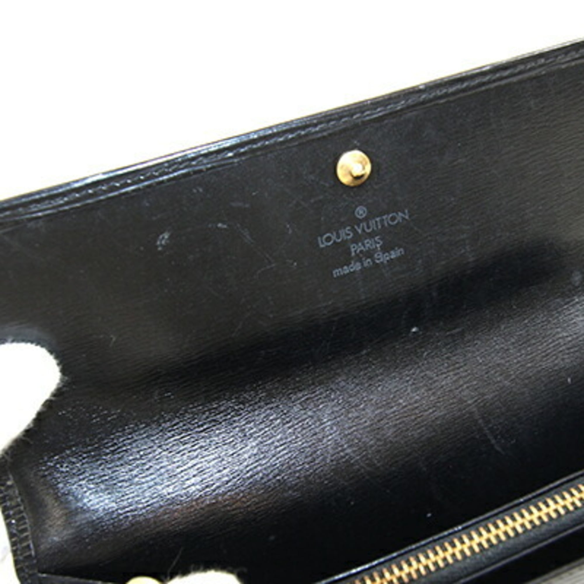 Louis Vuitton Black Noir Epi Leather Long Wallet (Bi-Fold) (Pre-Owned)