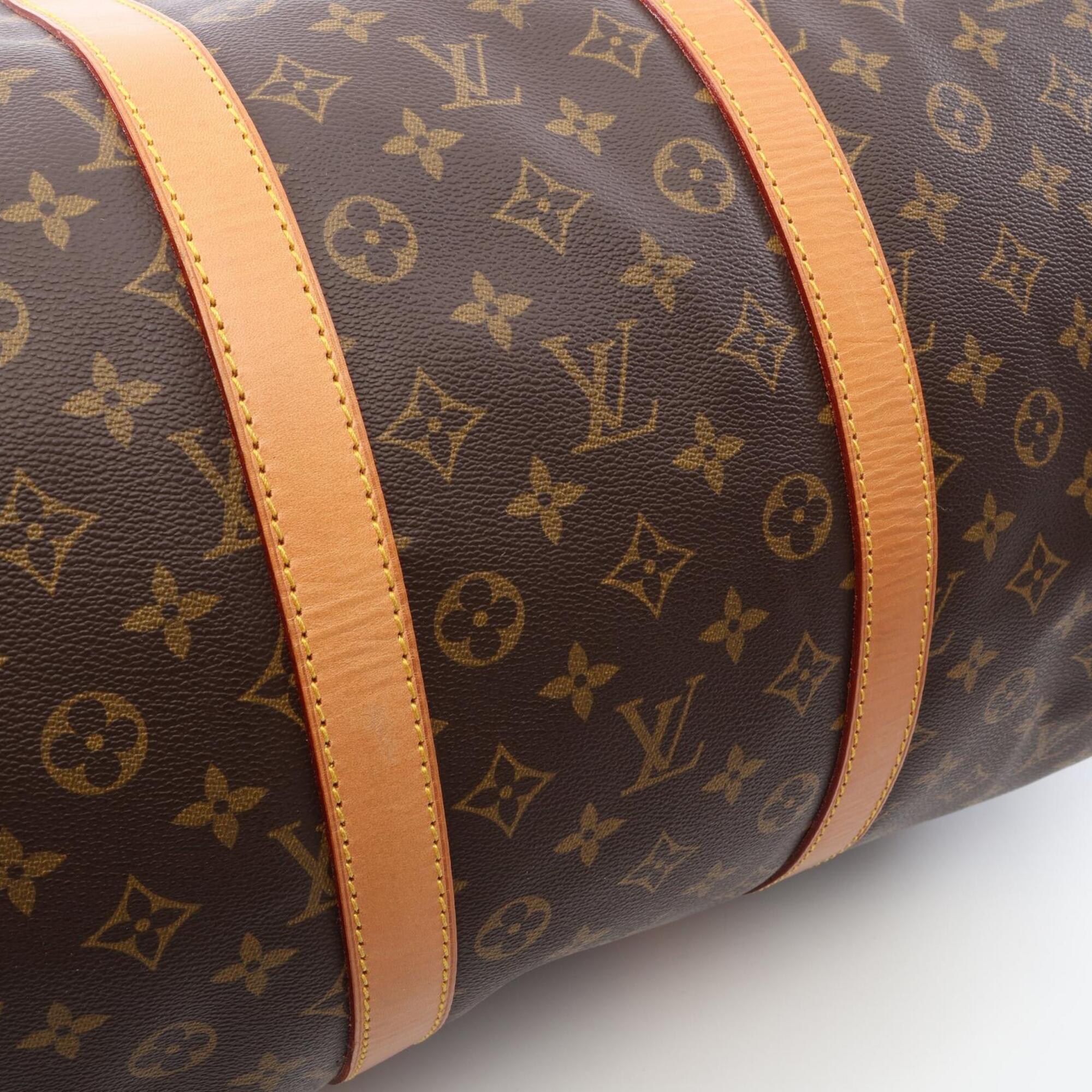 Louis Vuitton Brown Monogram Coated Canvas Leather Boston Bag Handbag (Pre-Owned)