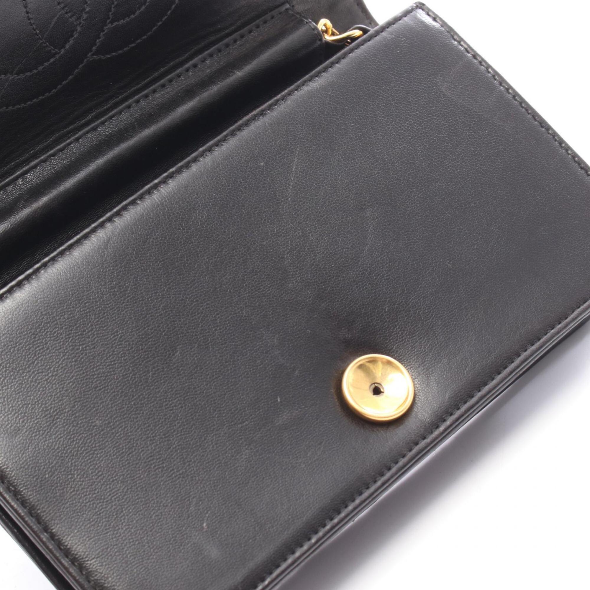 Chanel Matelasse Black Leather Handbag Shoulder Bag (Pre-Owned)