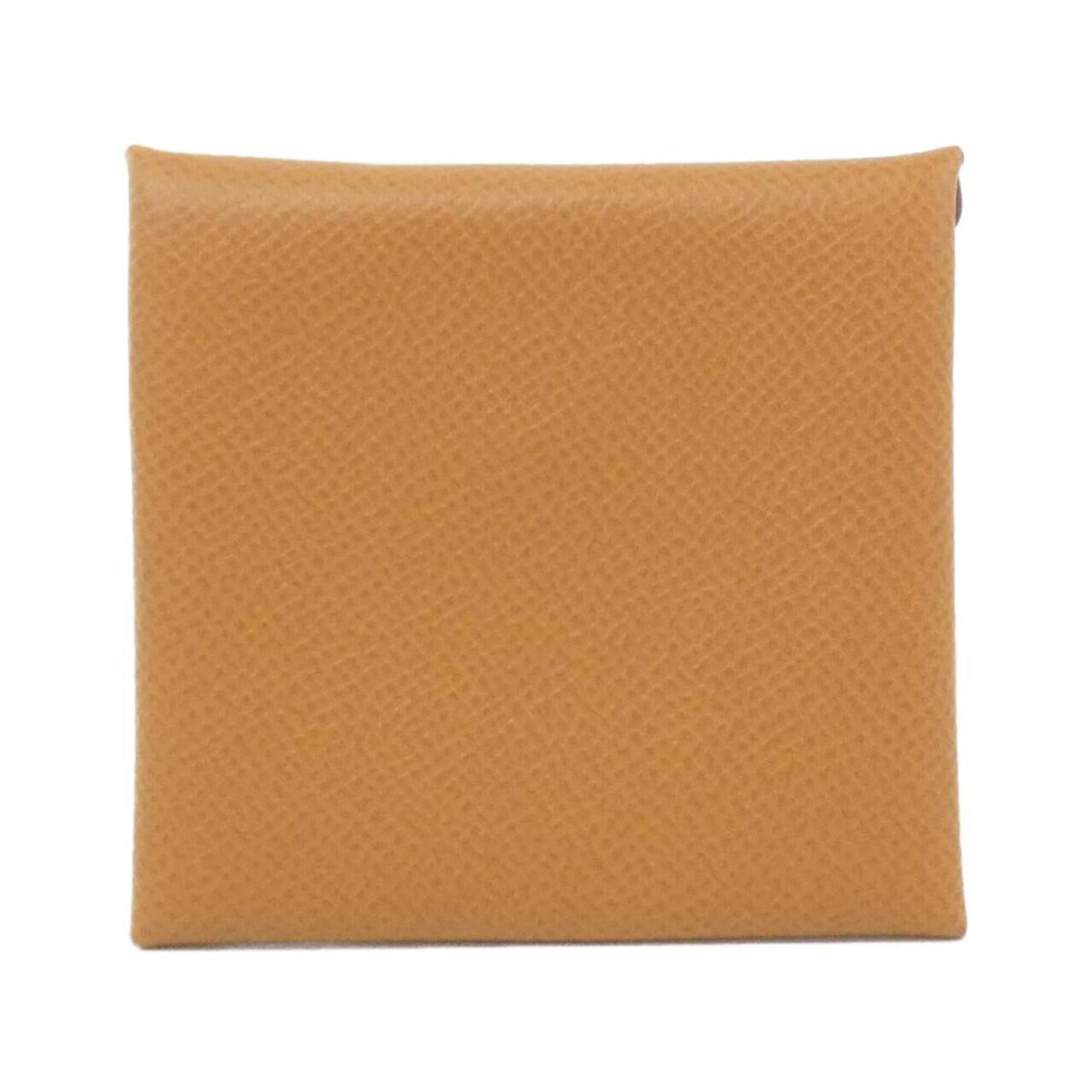 Hermes Brown Gold Brown Epsom Leather Coin Purse/Coin Case (Pre-Owned)