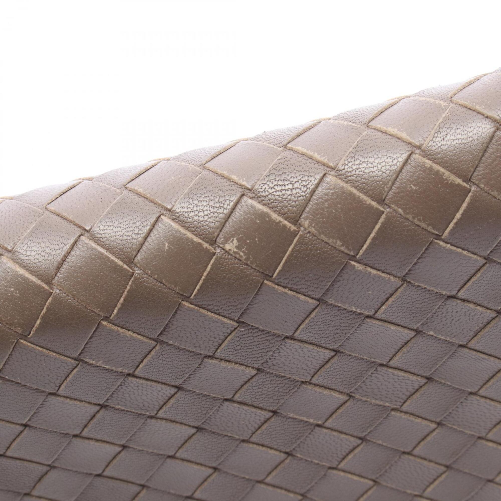 Bottega Veneta Gray Leather Long Wallet (Bi-Fold) (Pre-Owned)
