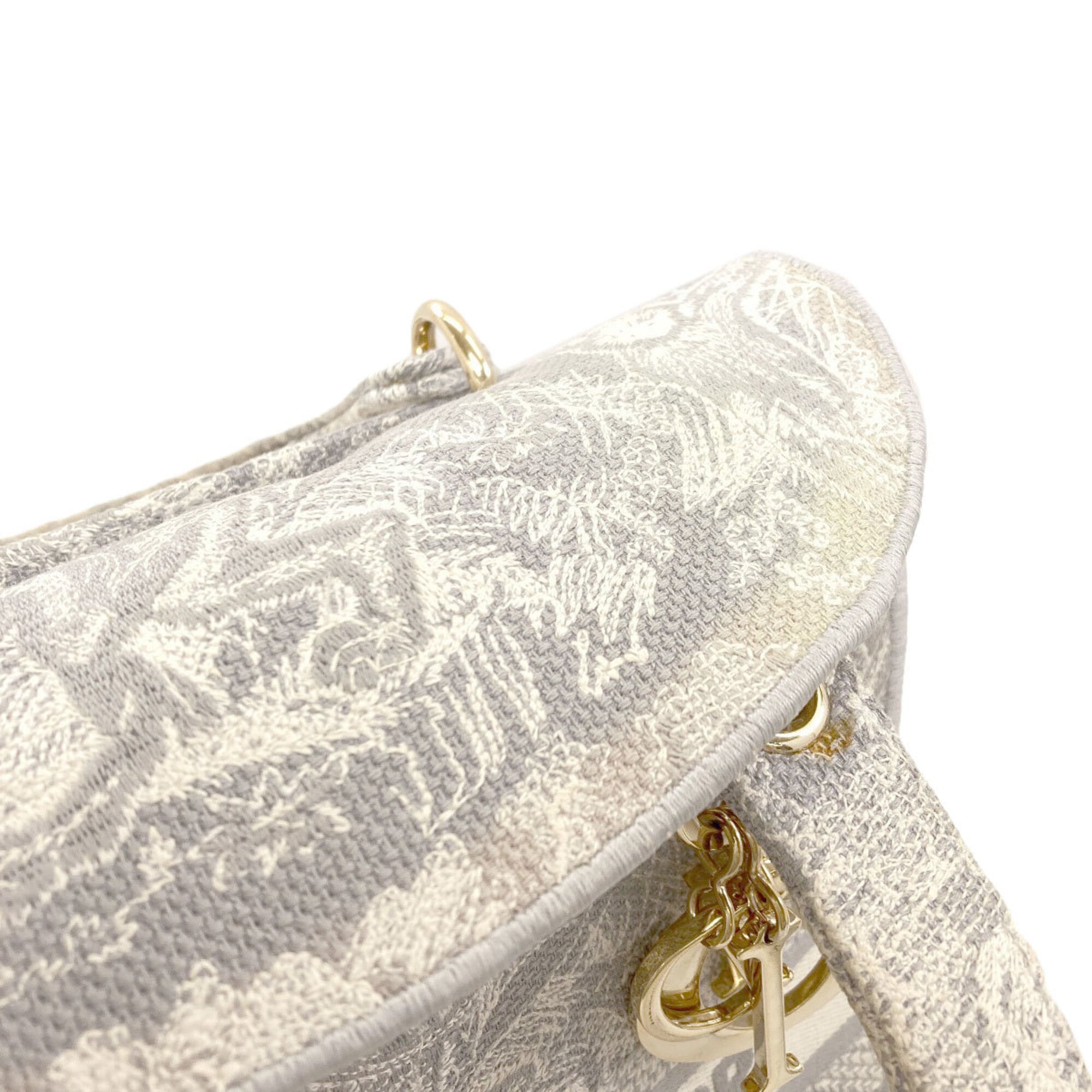 Christian Dior Gray Canvas Handbag (Pre-Owned)