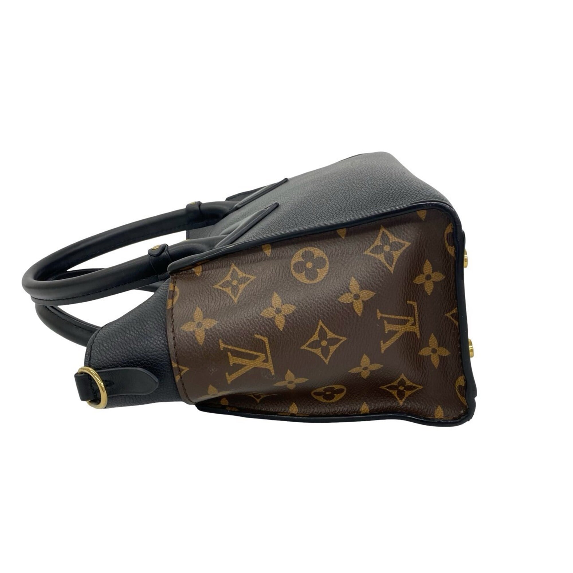Louis Vuitton Black Brown Leather Pvc Handbag Shoulder Bag (Pre-Owned)