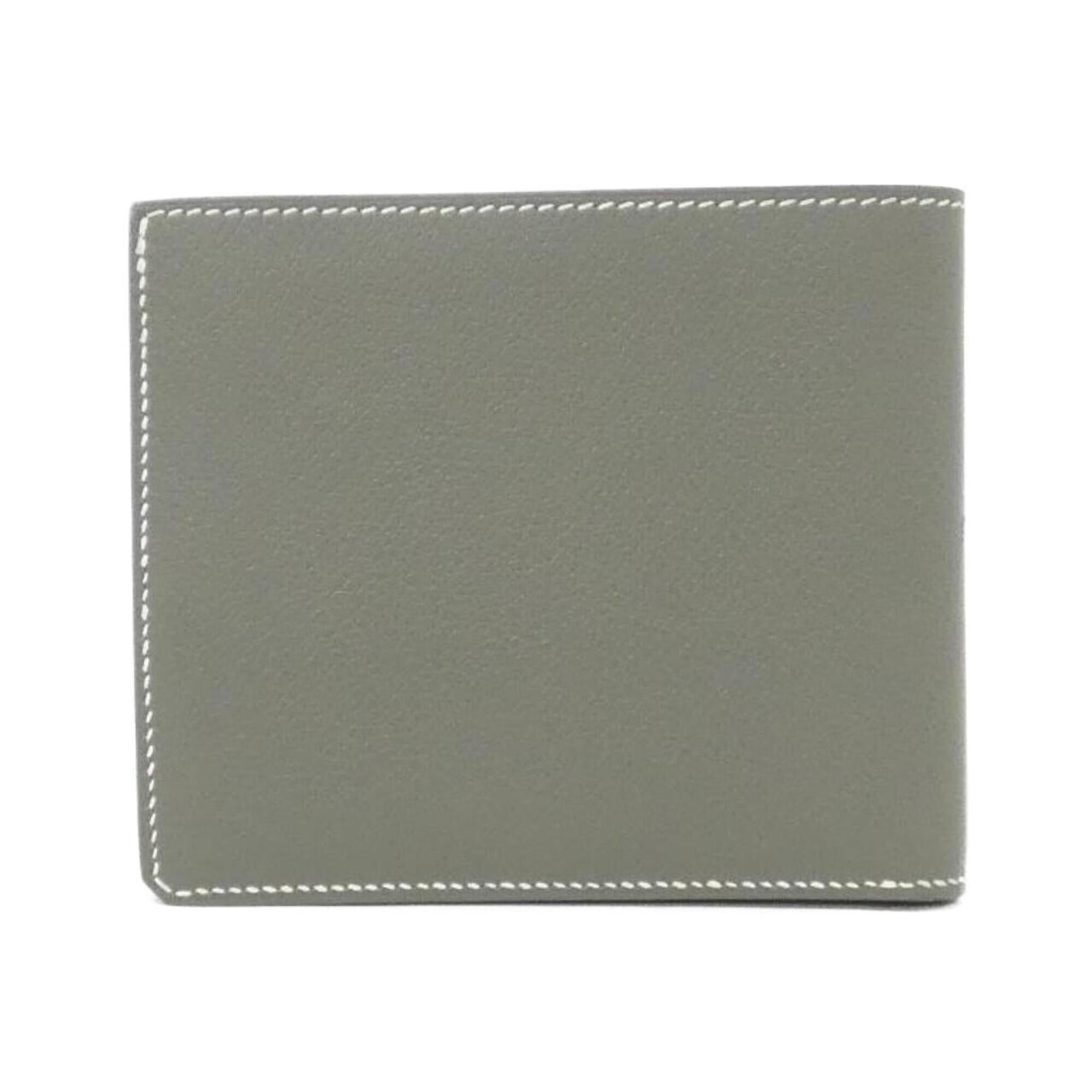 Hermes Gray Evercalf Leather Wallet (Bi-Fold) (Pre-Owned)